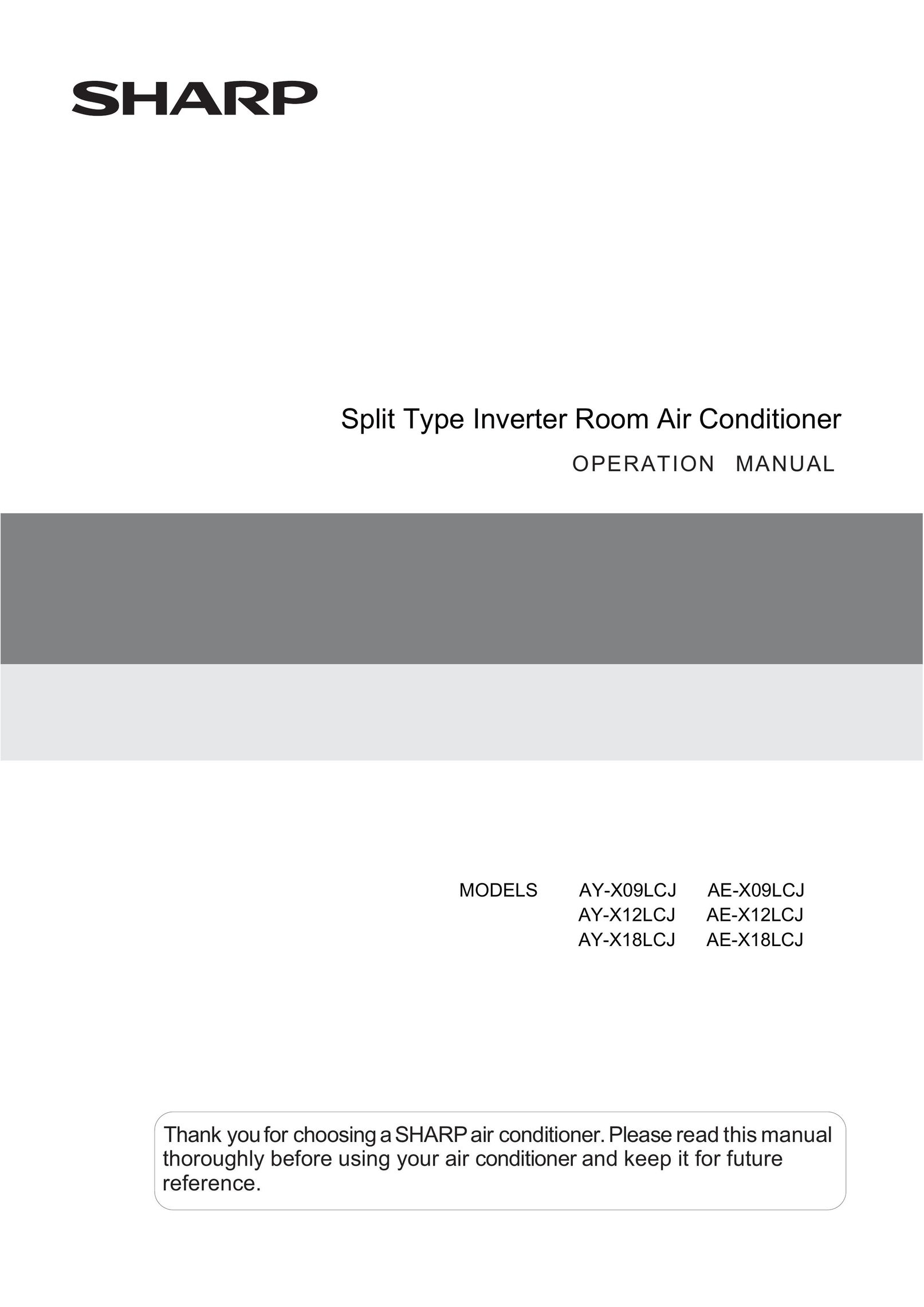 Sharp AE-X18LCJ Air Conditioner User Manual