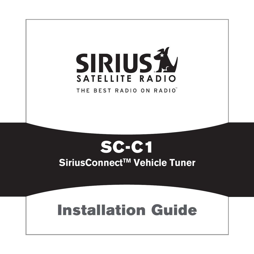 Sirius Satellite Radio SC-C1 Air Conditioner User Manual
