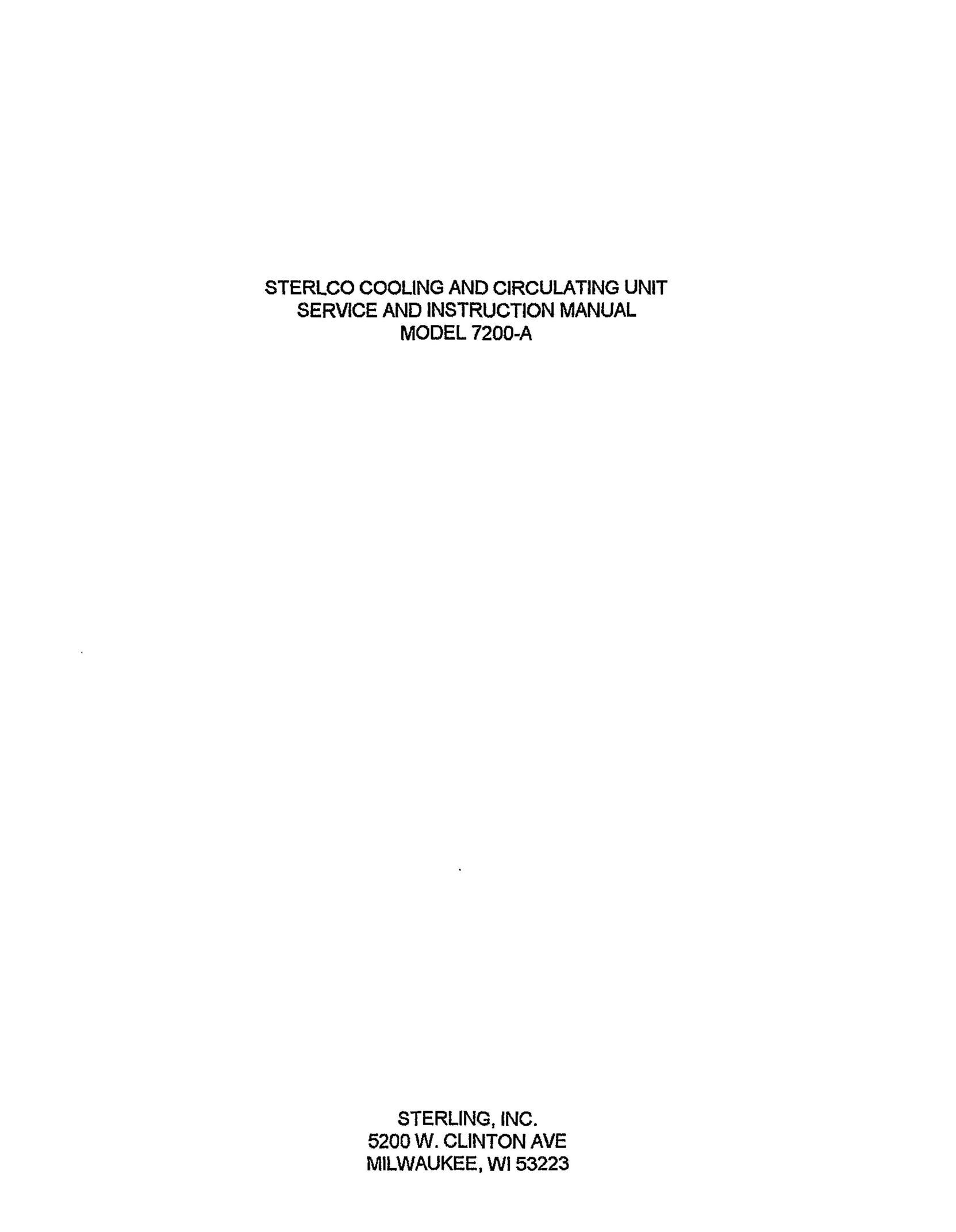 Sterling 7200-A Air Conditioner User Manual
