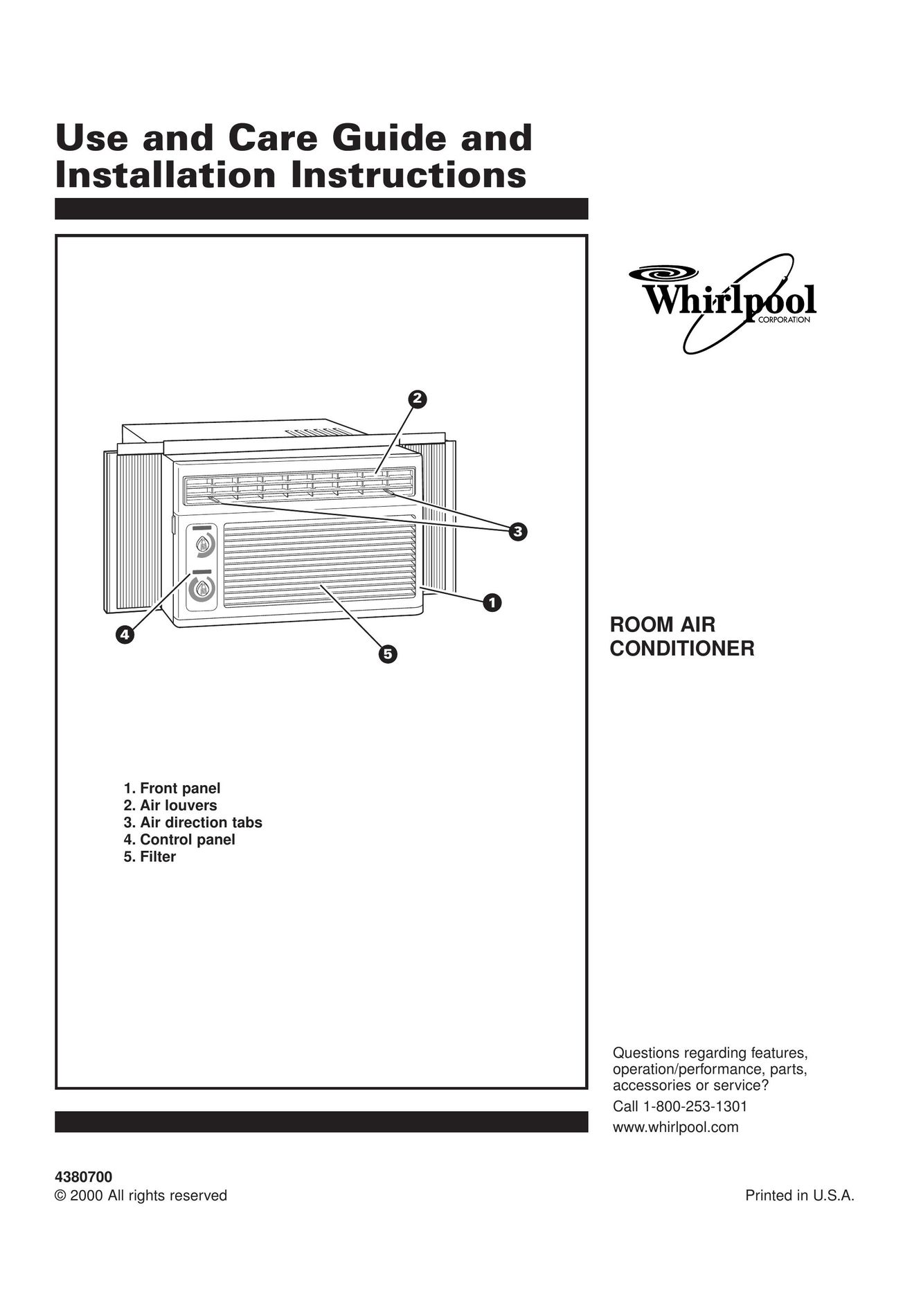Whirlpool ACD052PK0 Air Conditioner User Manual