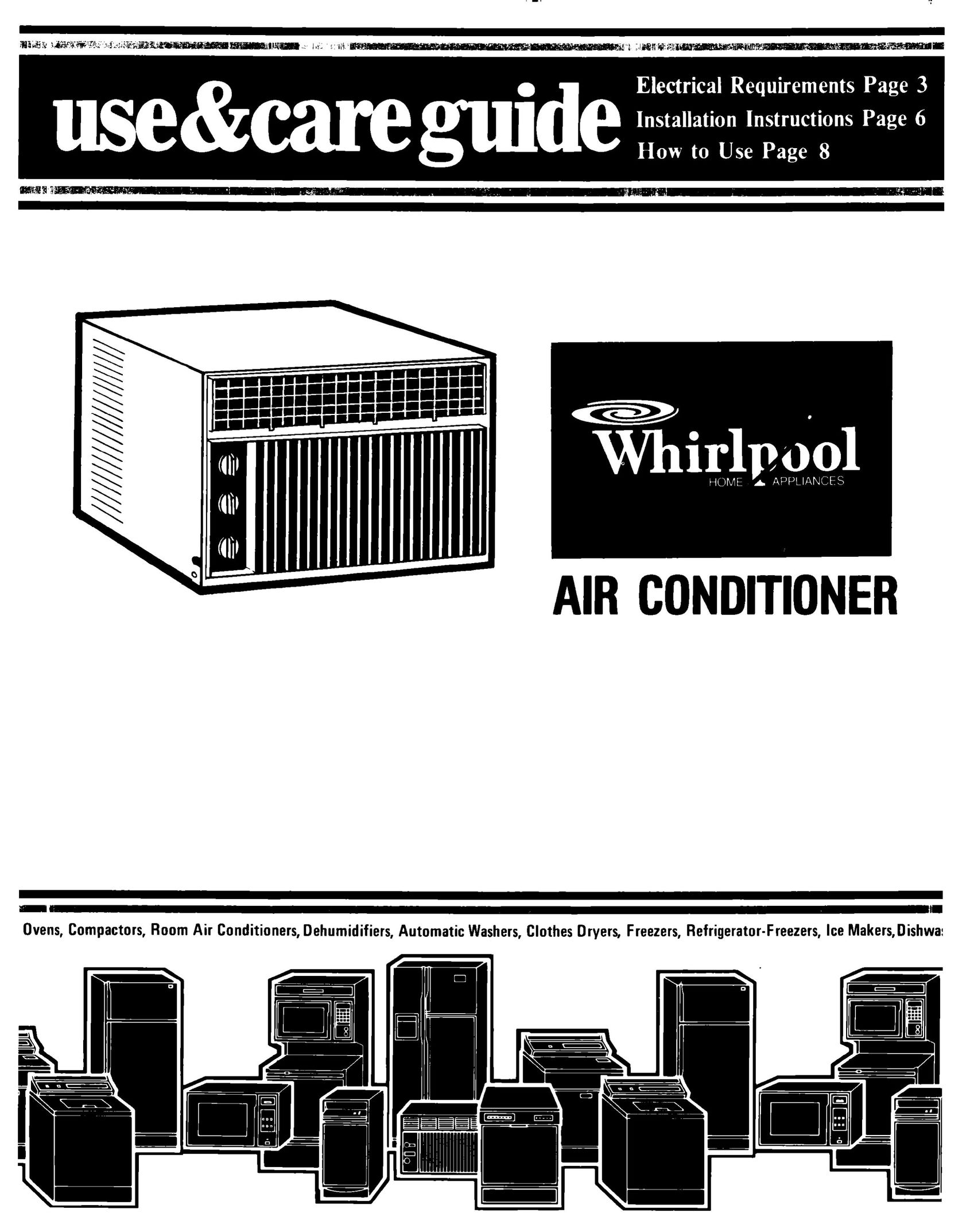 Whirlpool ACE094XM0 Air Conditioner User Manual