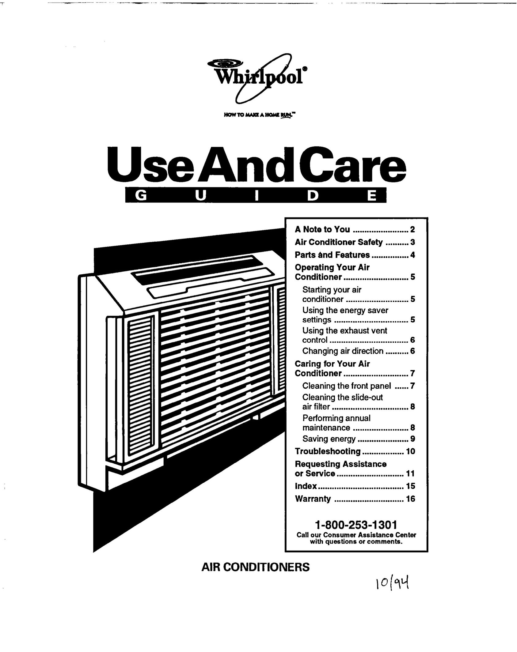 Whirlpool ACH082XD0 Air Conditioner User Manual