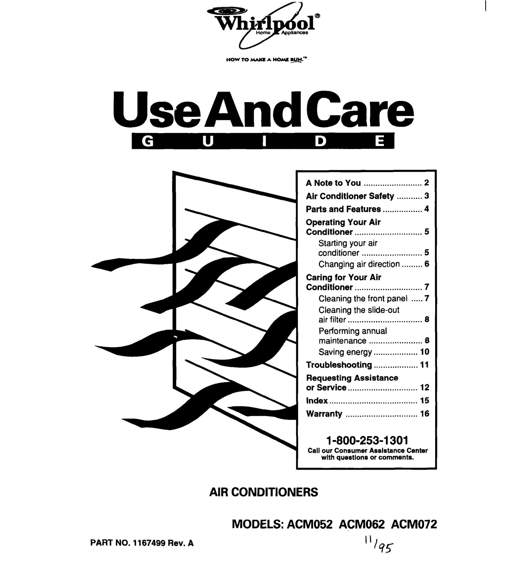 Whirlpool ACM052 Air Conditioner User Manual