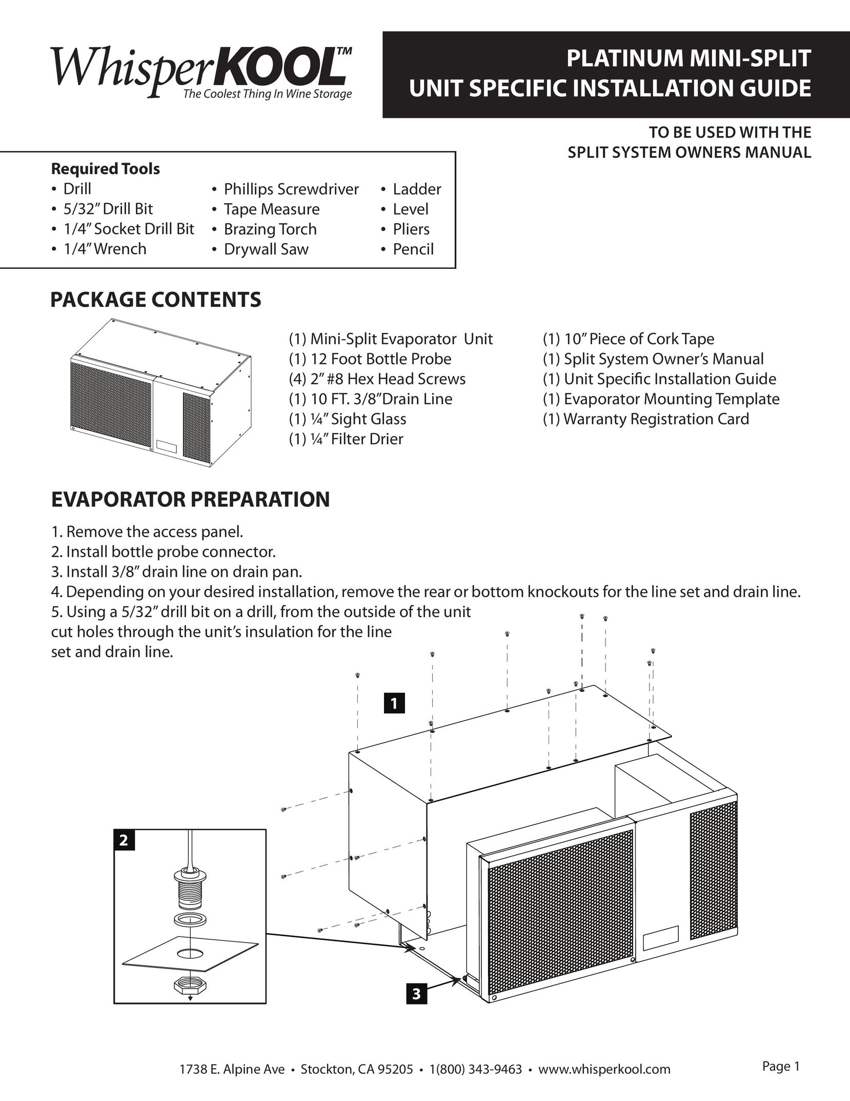 WhisperKool 2PMS-01 Air Conditioner User Manual