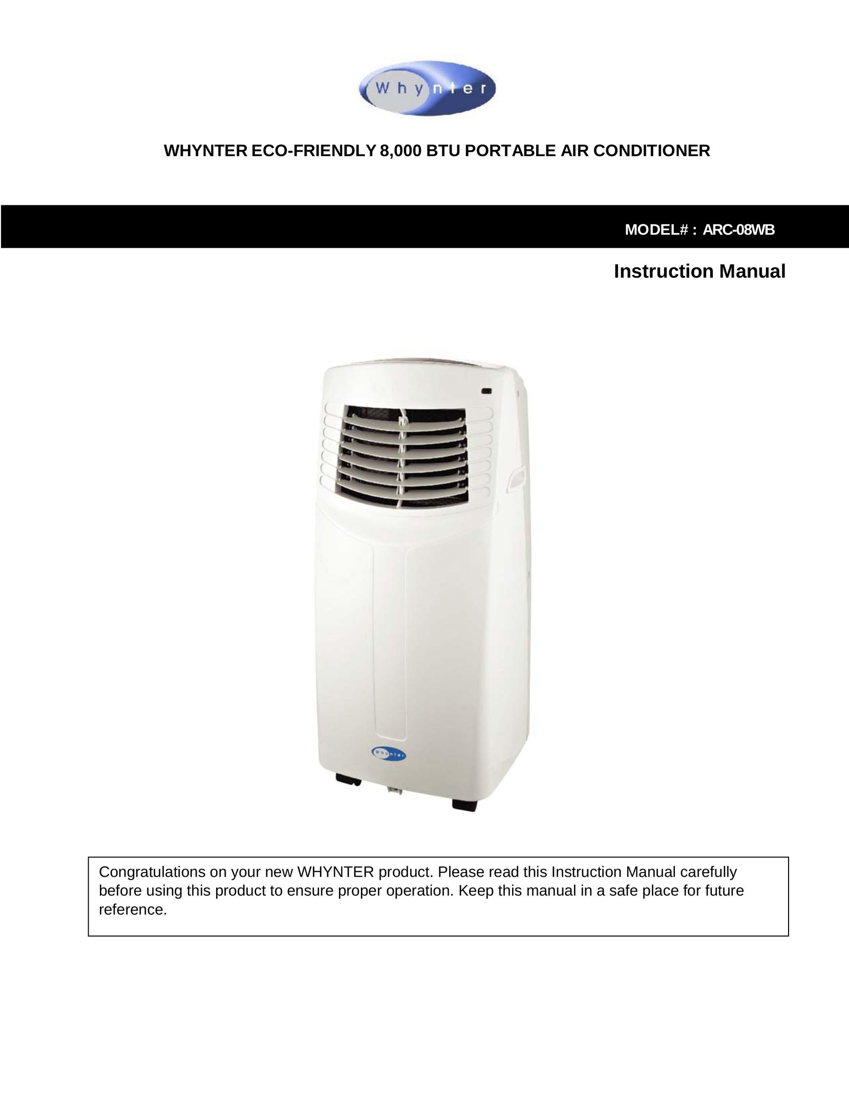 Whynter ARC-08WB Air Conditioner User Manual