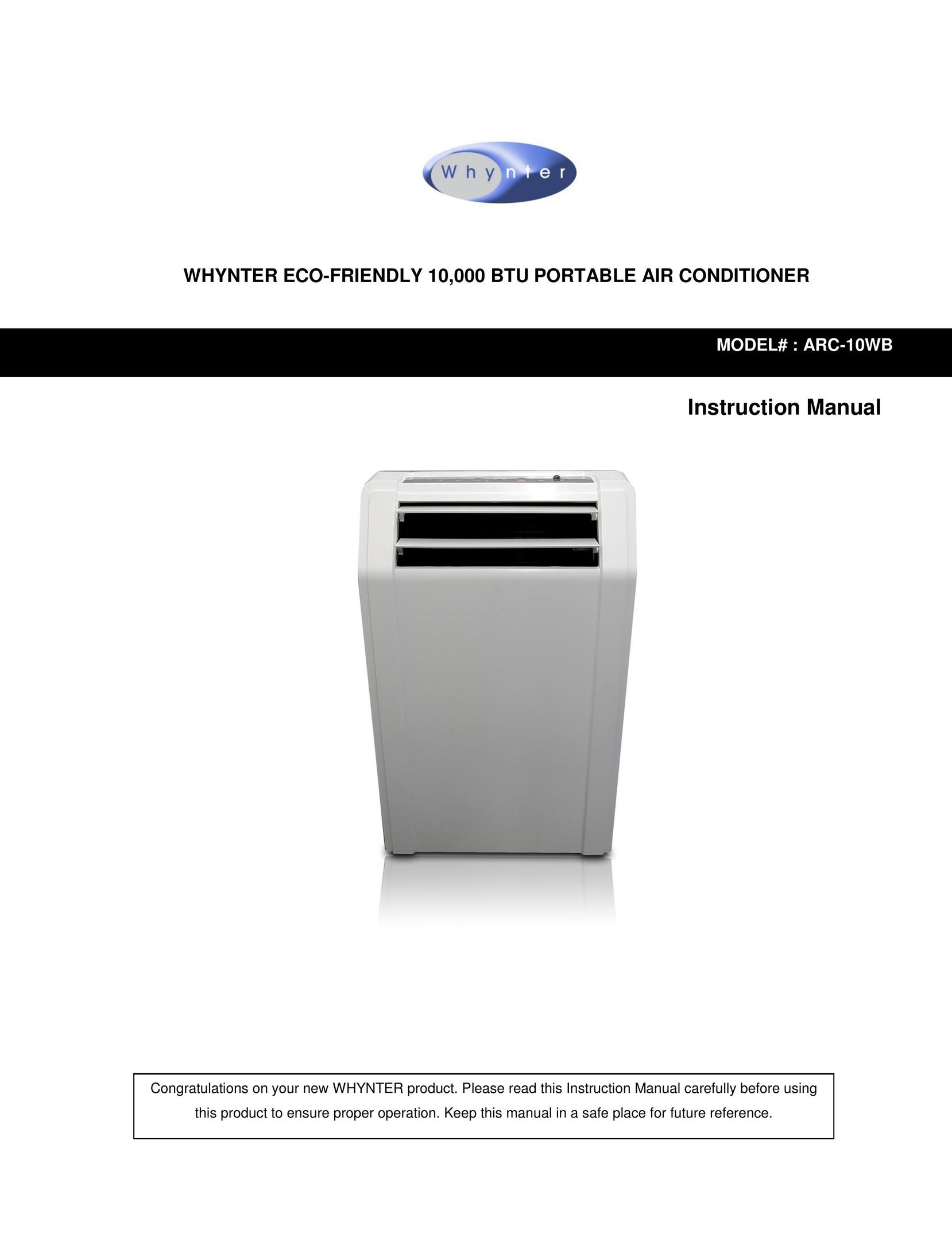 Whynter ARC-10WB Air Conditioner User Manual