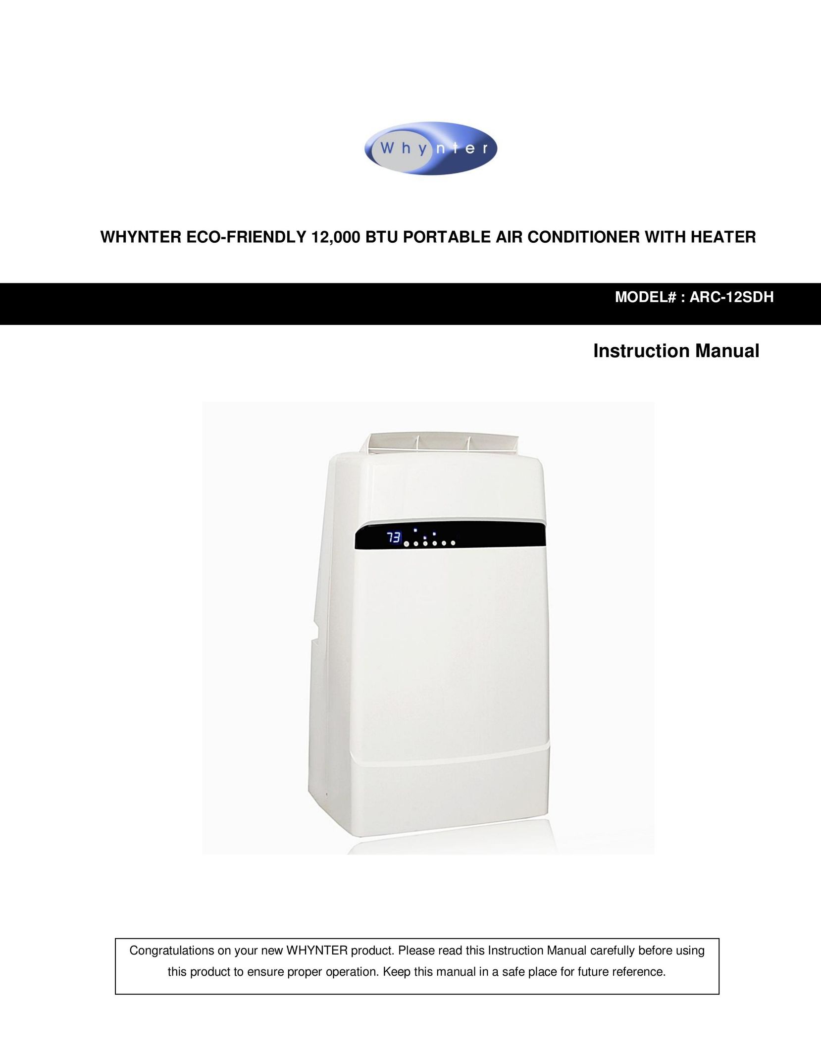 Whynter ARC-12SDH Air Conditioner User Manual