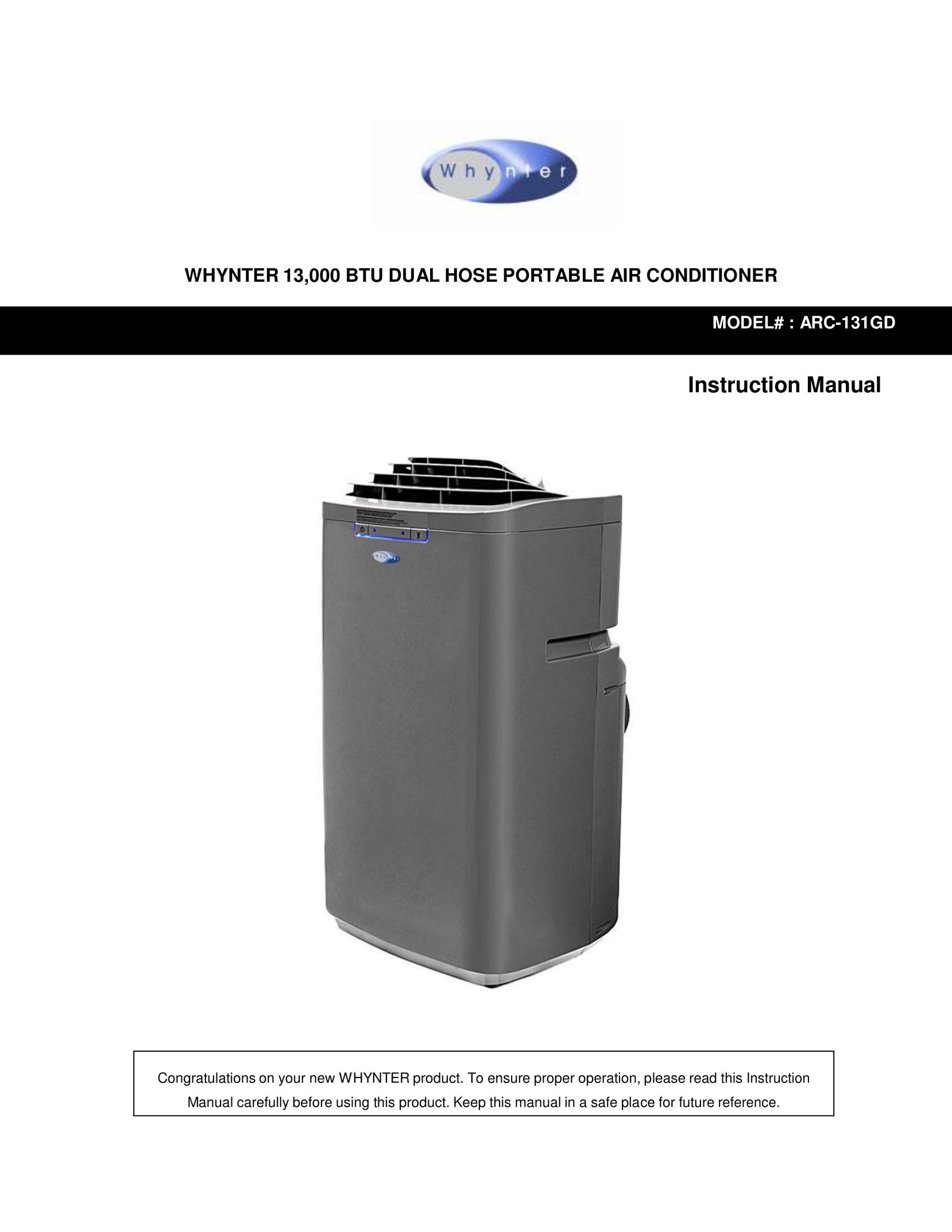 Whynter ARC-131GD Air Conditioner User Manual