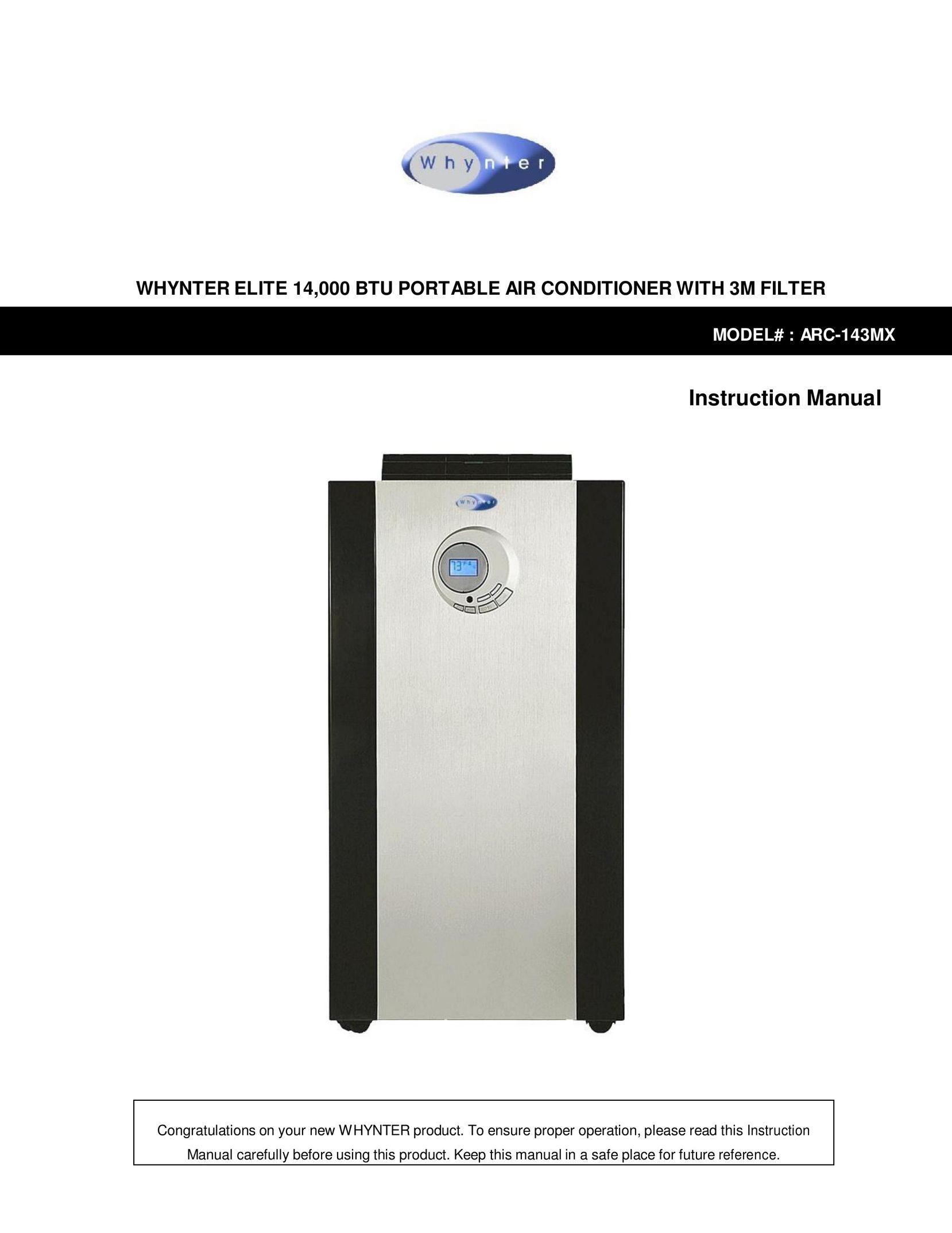 Whynter ARC-143MX Air Conditioner User Manual