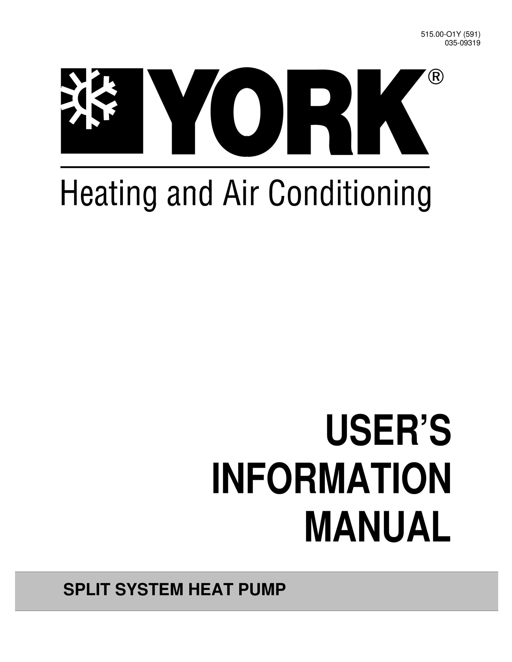 York 035-09319 Air Conditioner User Manual
