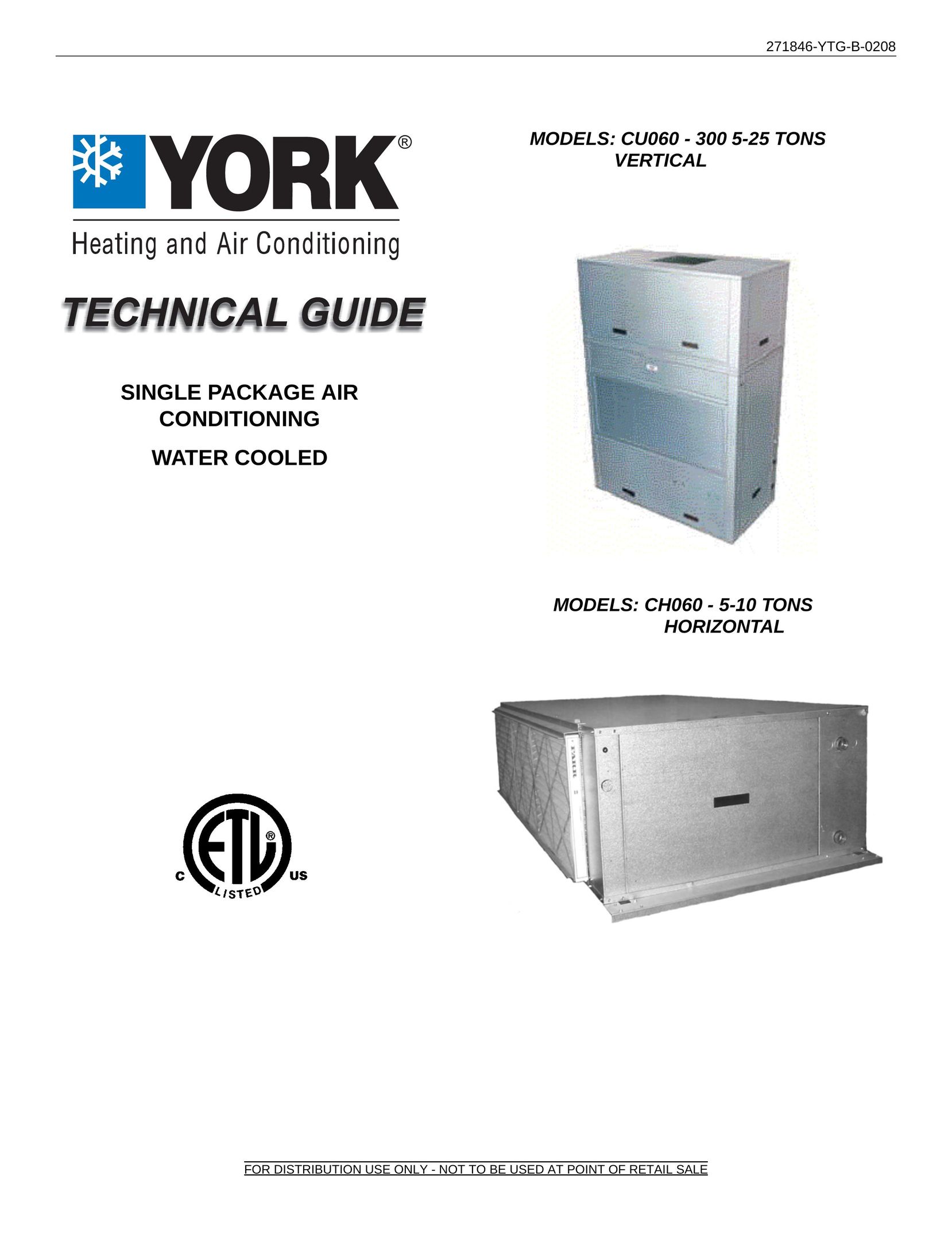 York CU060 - 300 Air Conditioner User Manual