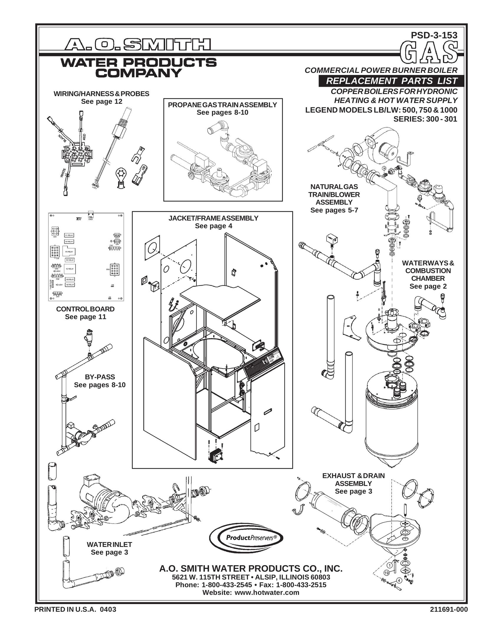 A.O. Smith 750 & 1000 Boiler User Manual