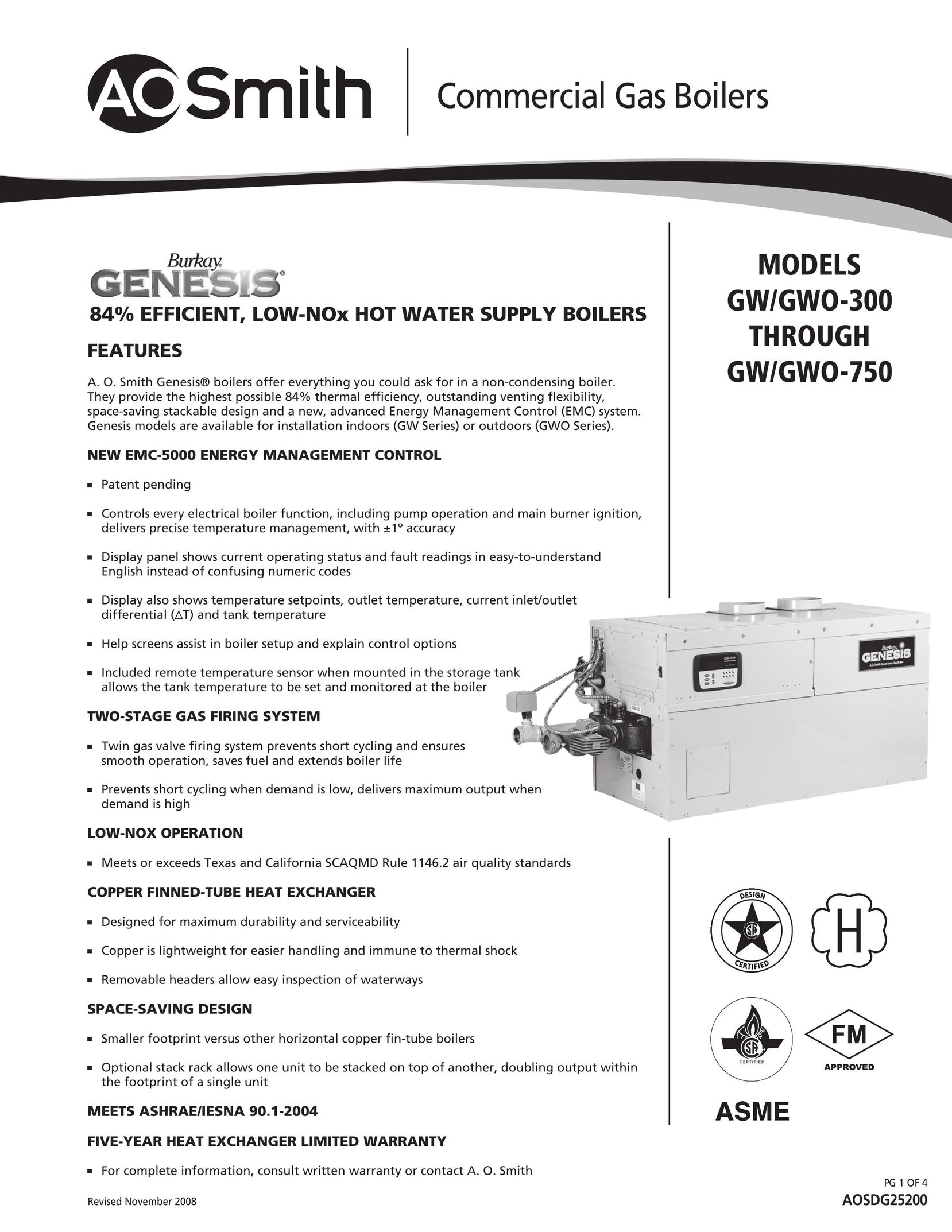 A.O. Smith GW/GWO-300 Boiler User Manual