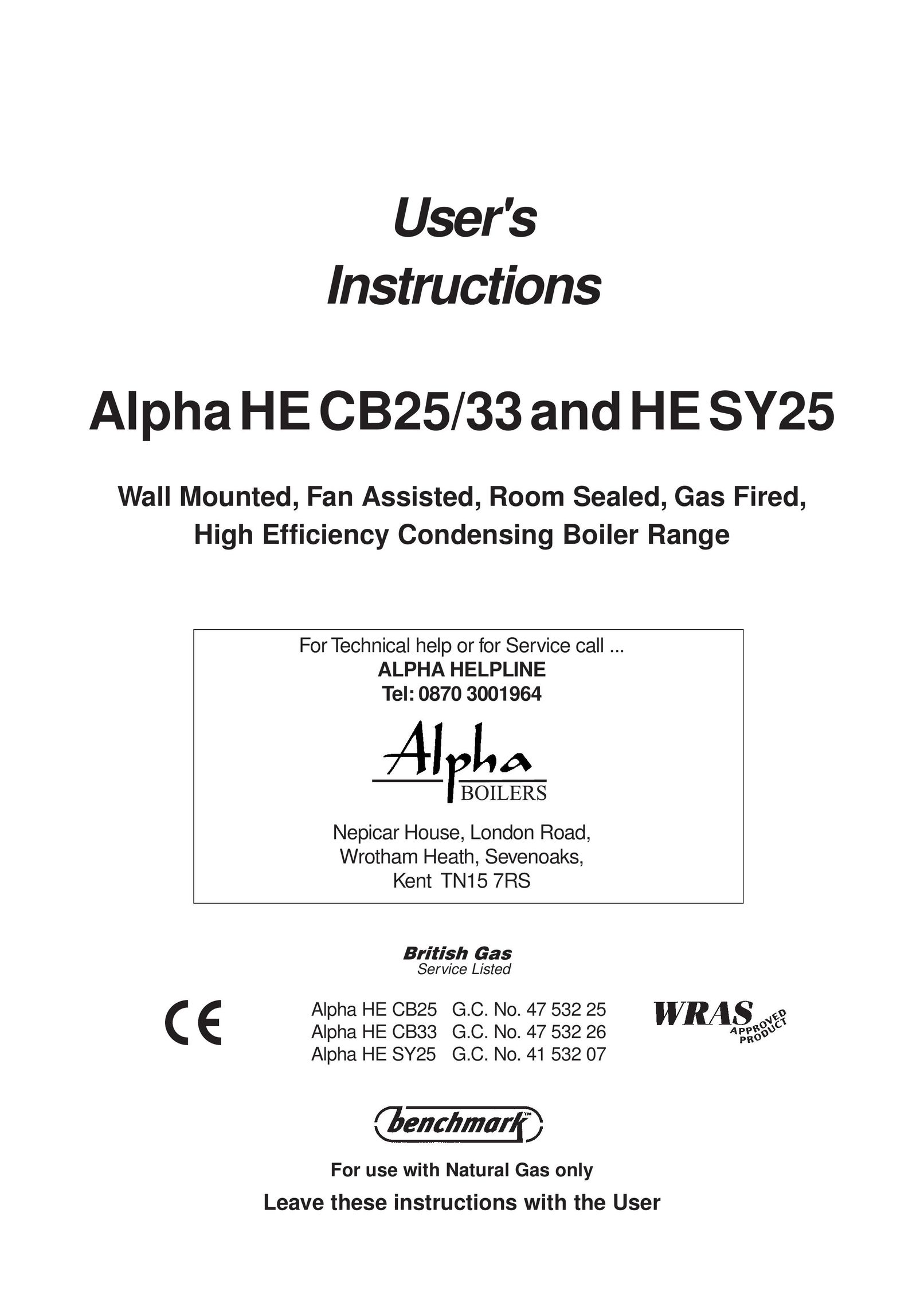 Alpha Tool.Com.HK Limited HE SY25 Boiler User Manual