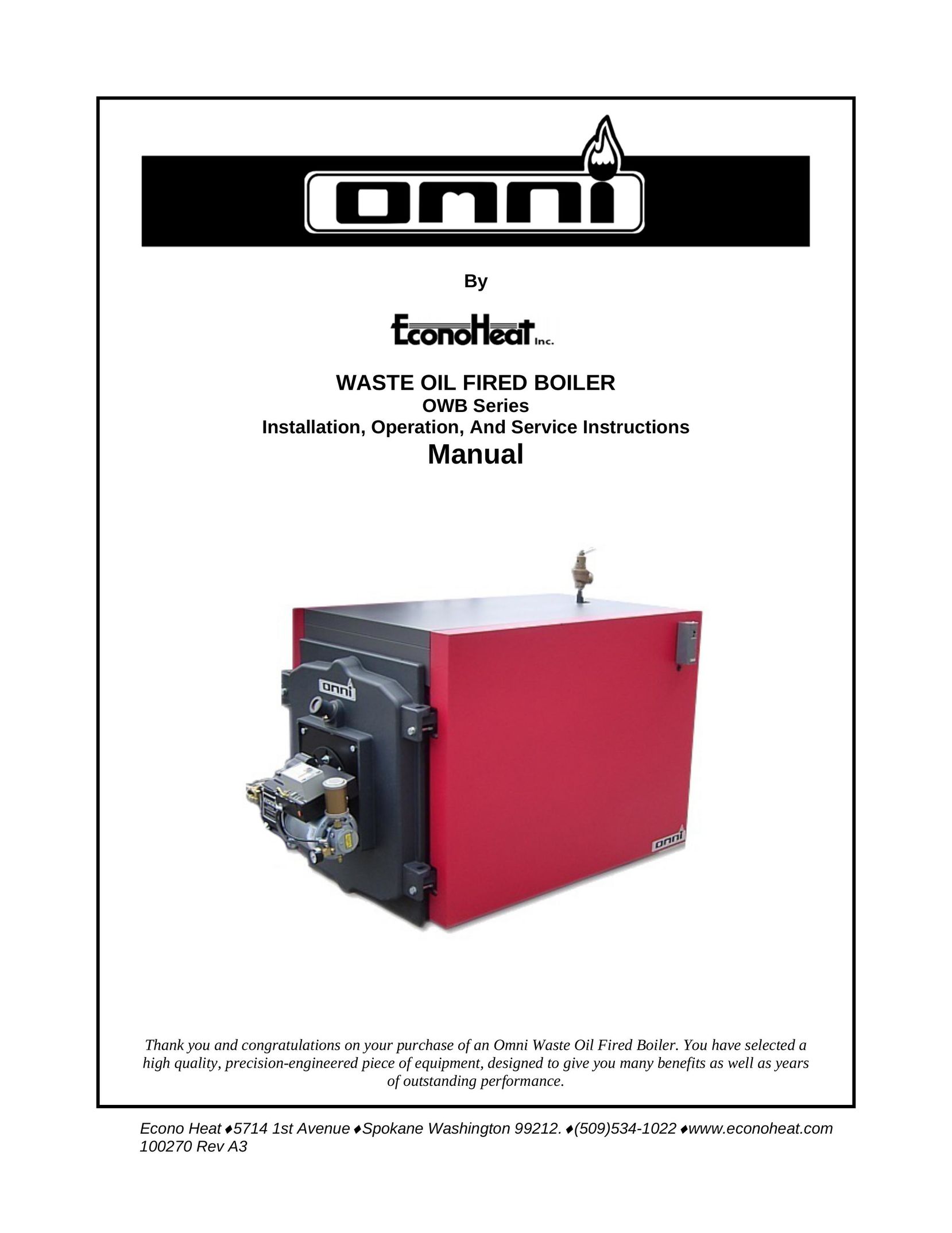 Amtrol OWB Series Boiler User Manual