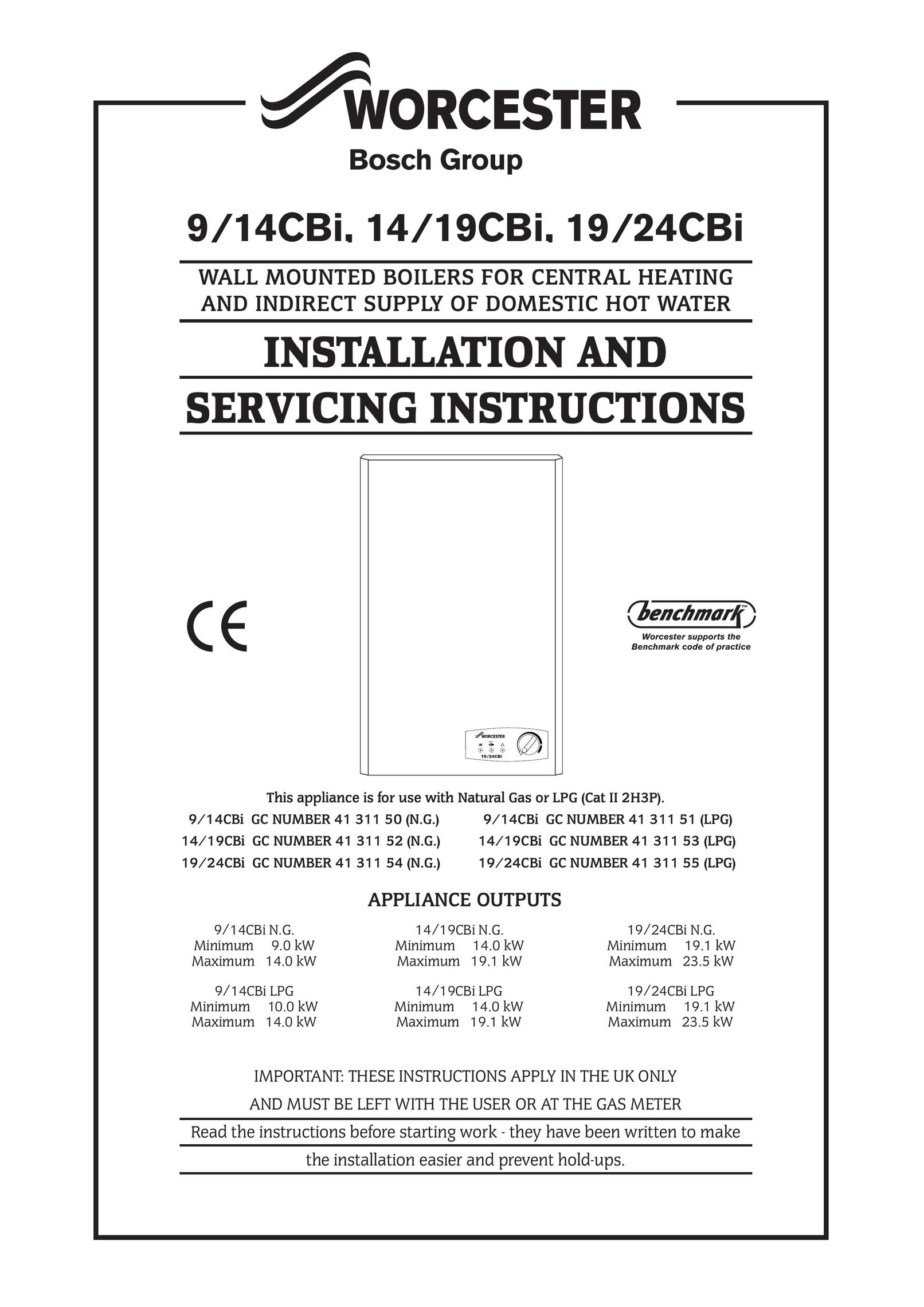 Bosch Appliances 14/19CBI Boiler User Manual