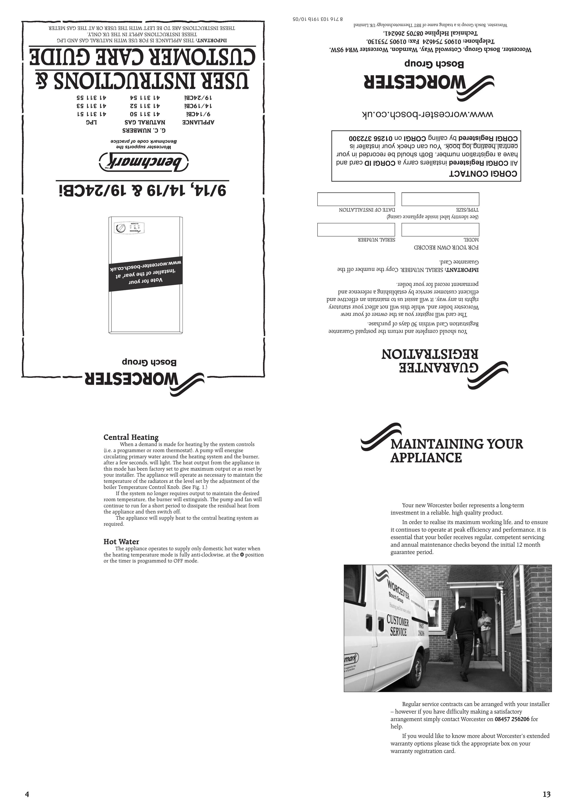 Bosch Appliances 19/24CBI Boiler User Manual