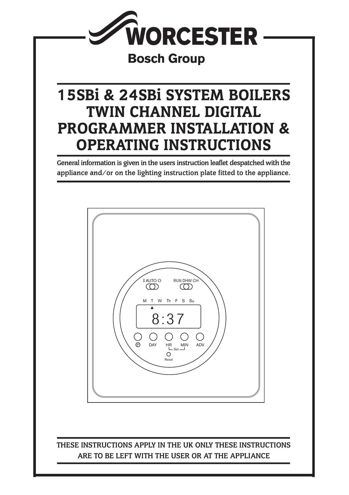 Bosch Appliances 24SBI Boiler User Manual