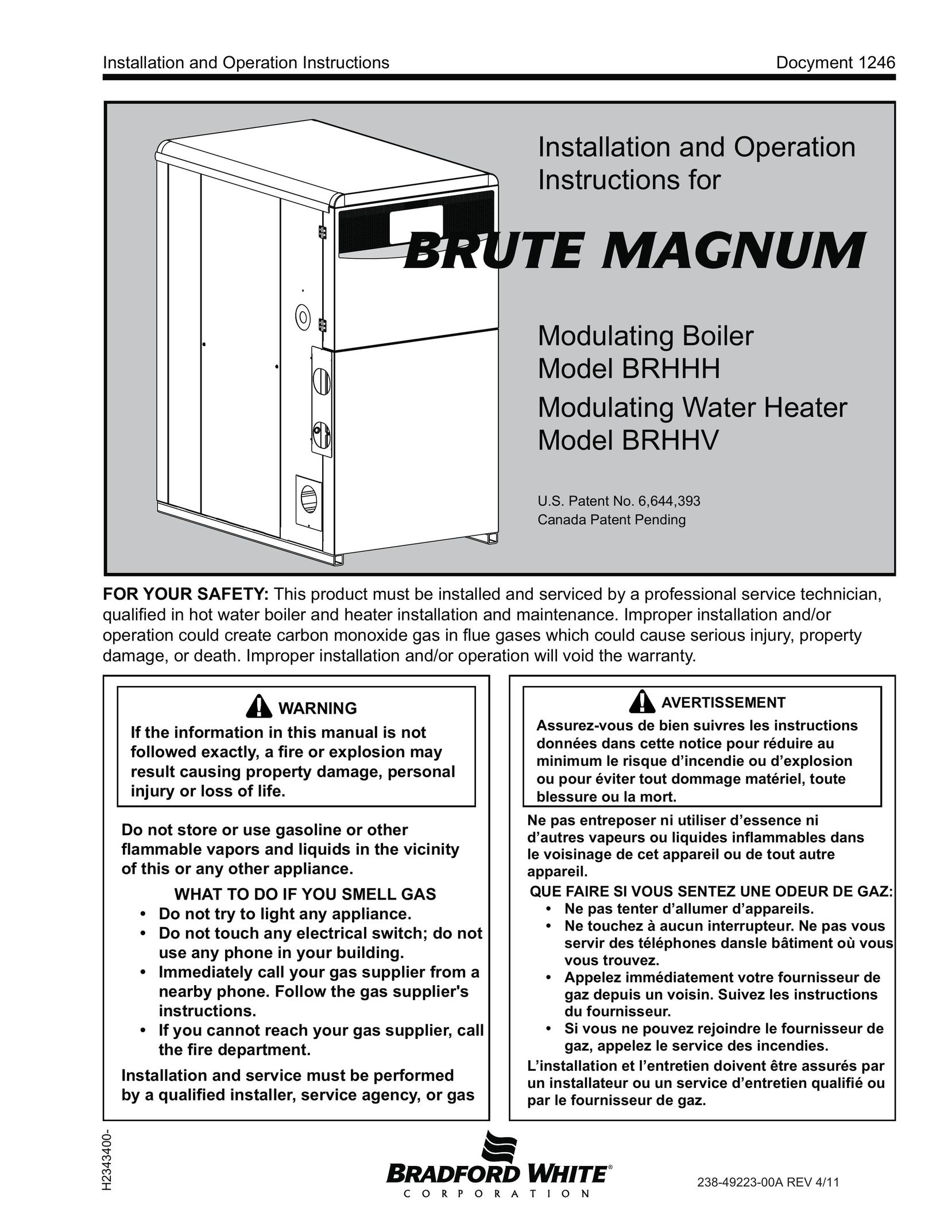 Bradford-White Corp BRHHH Boiler User Manual