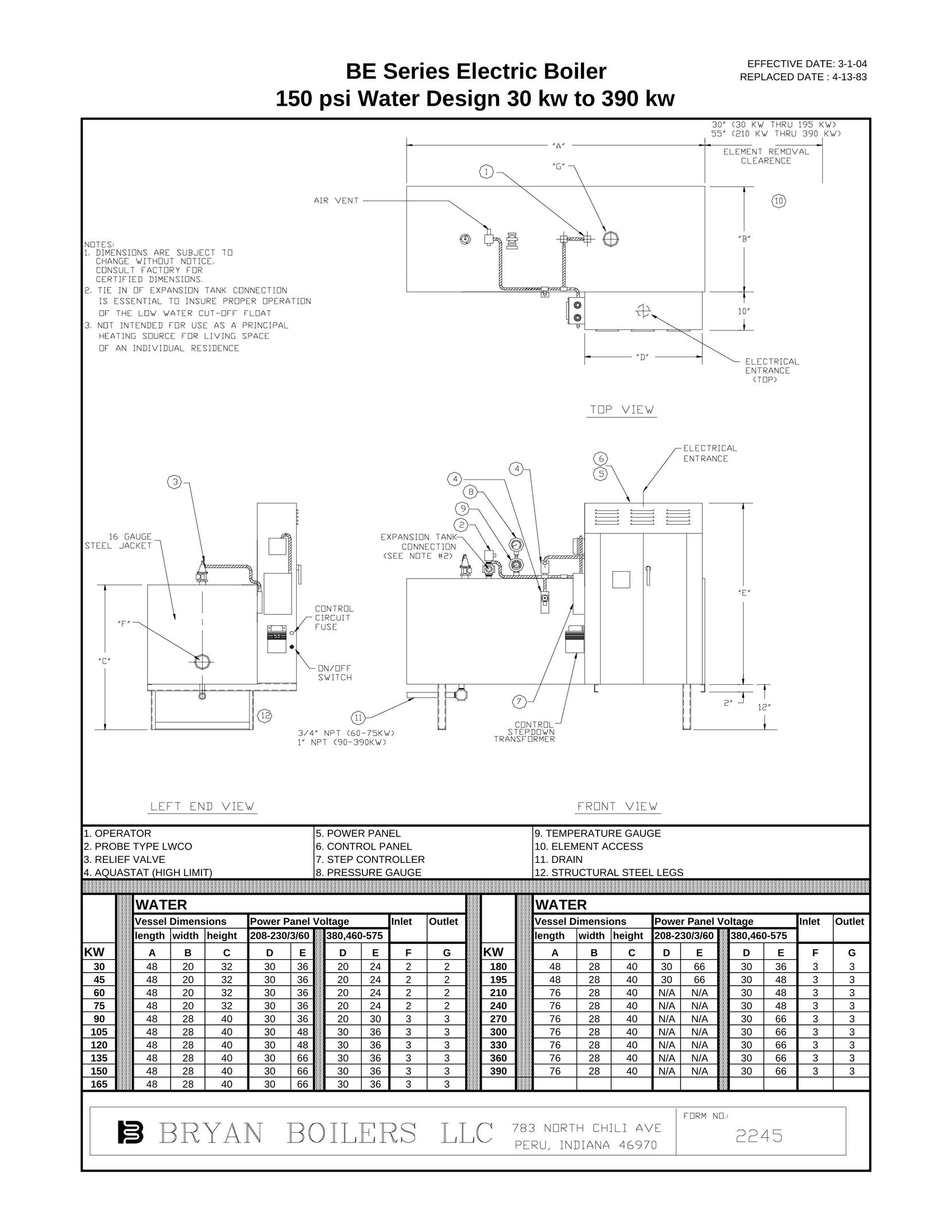 Bryan Boilers 150 psi Boiler User Manual