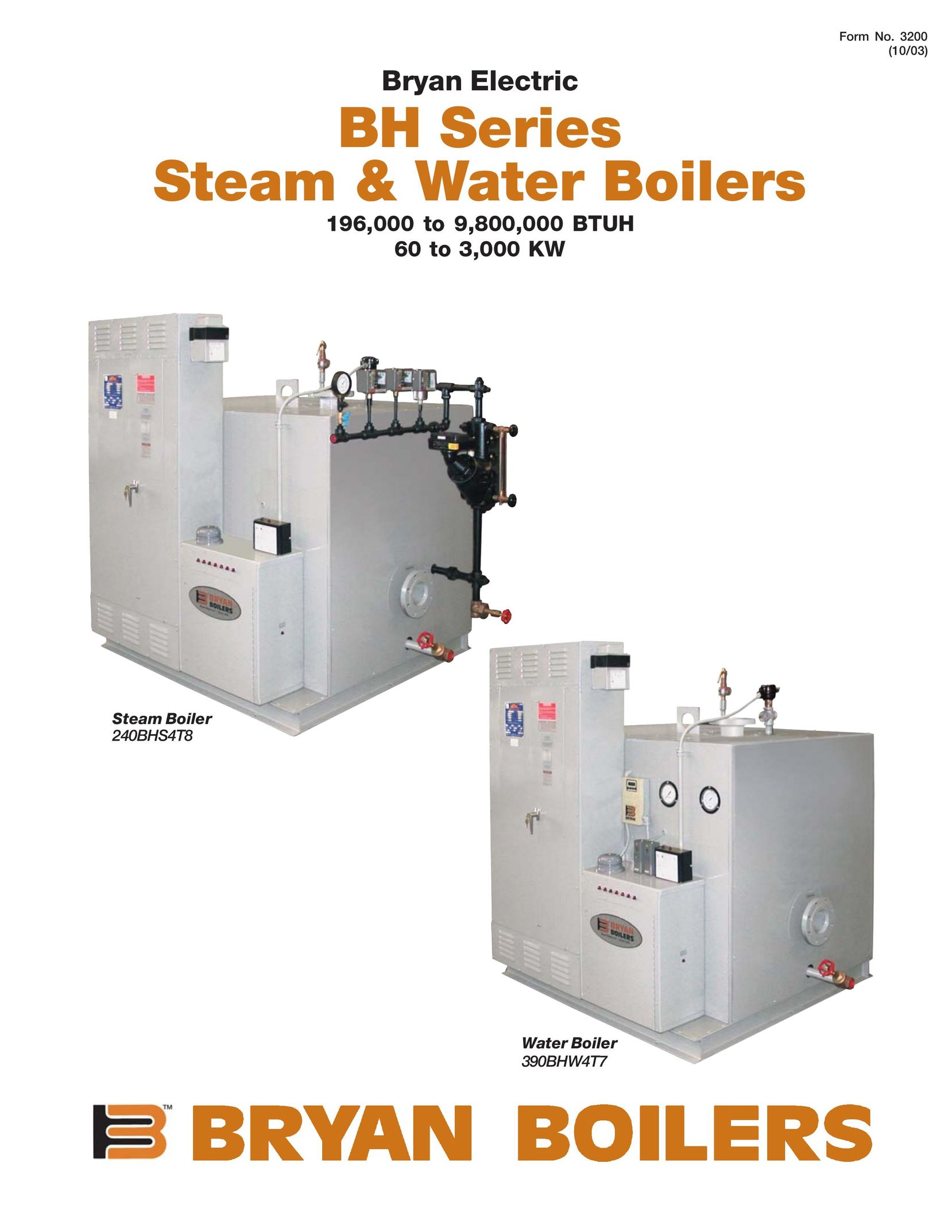 Bryan Boilers 240BHS4T8 Boiler User Manual