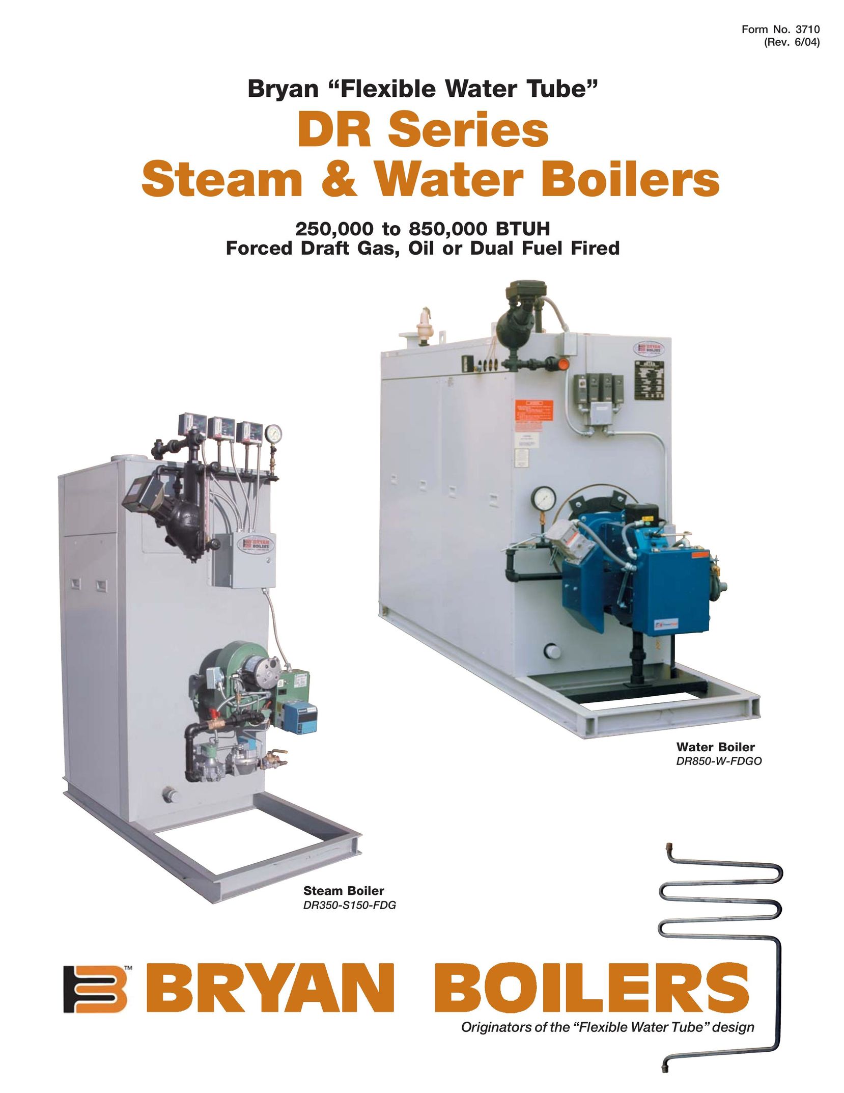 Bryan Boilers DR850-W-FDGO Boiler User Manual