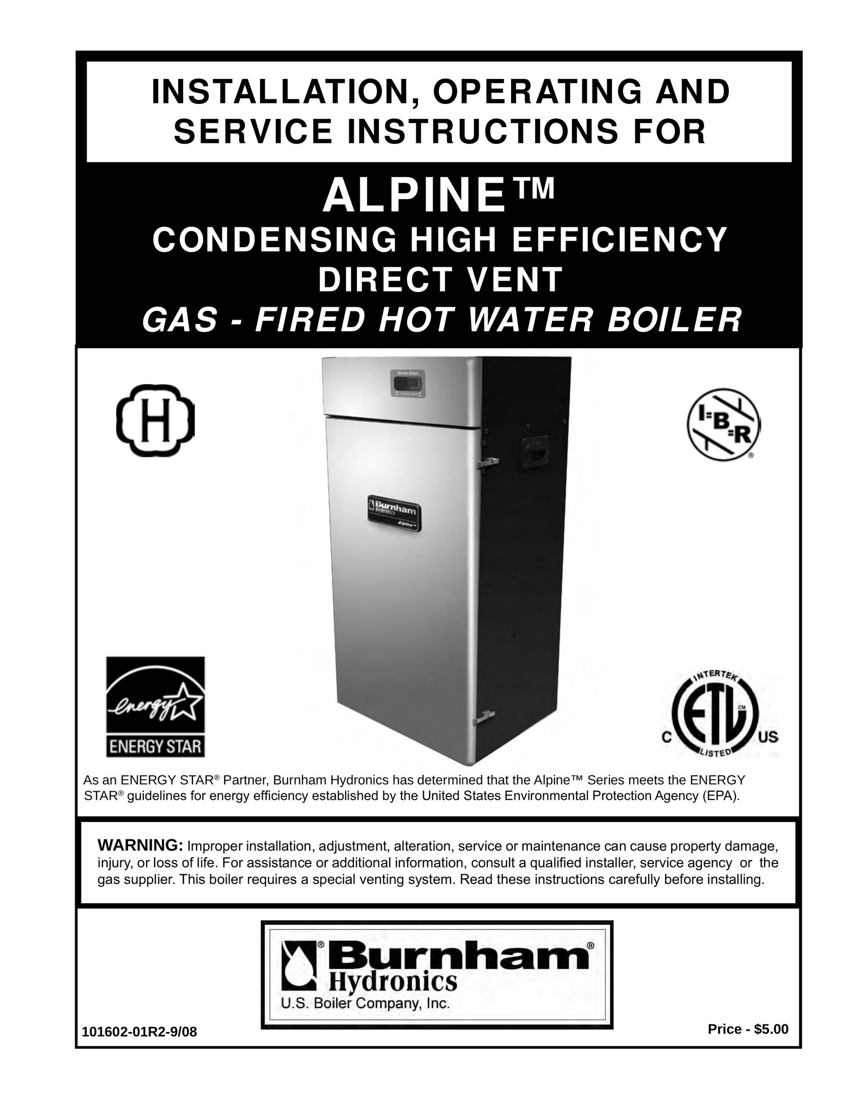 Burnham ALP150 Boiler User Manual