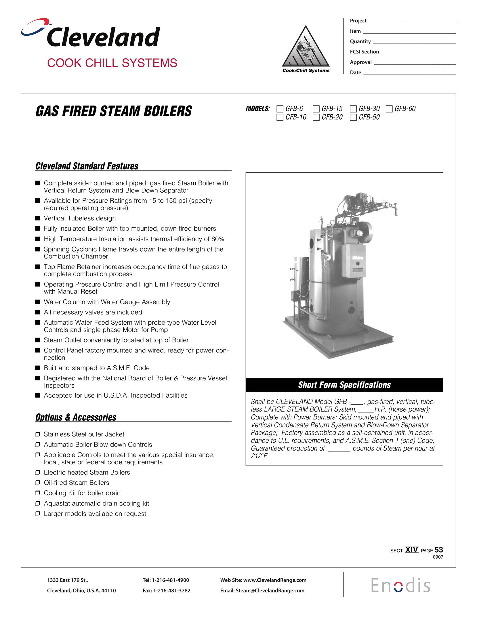 Cleveland Range GFB-50 Boiler User Manual
