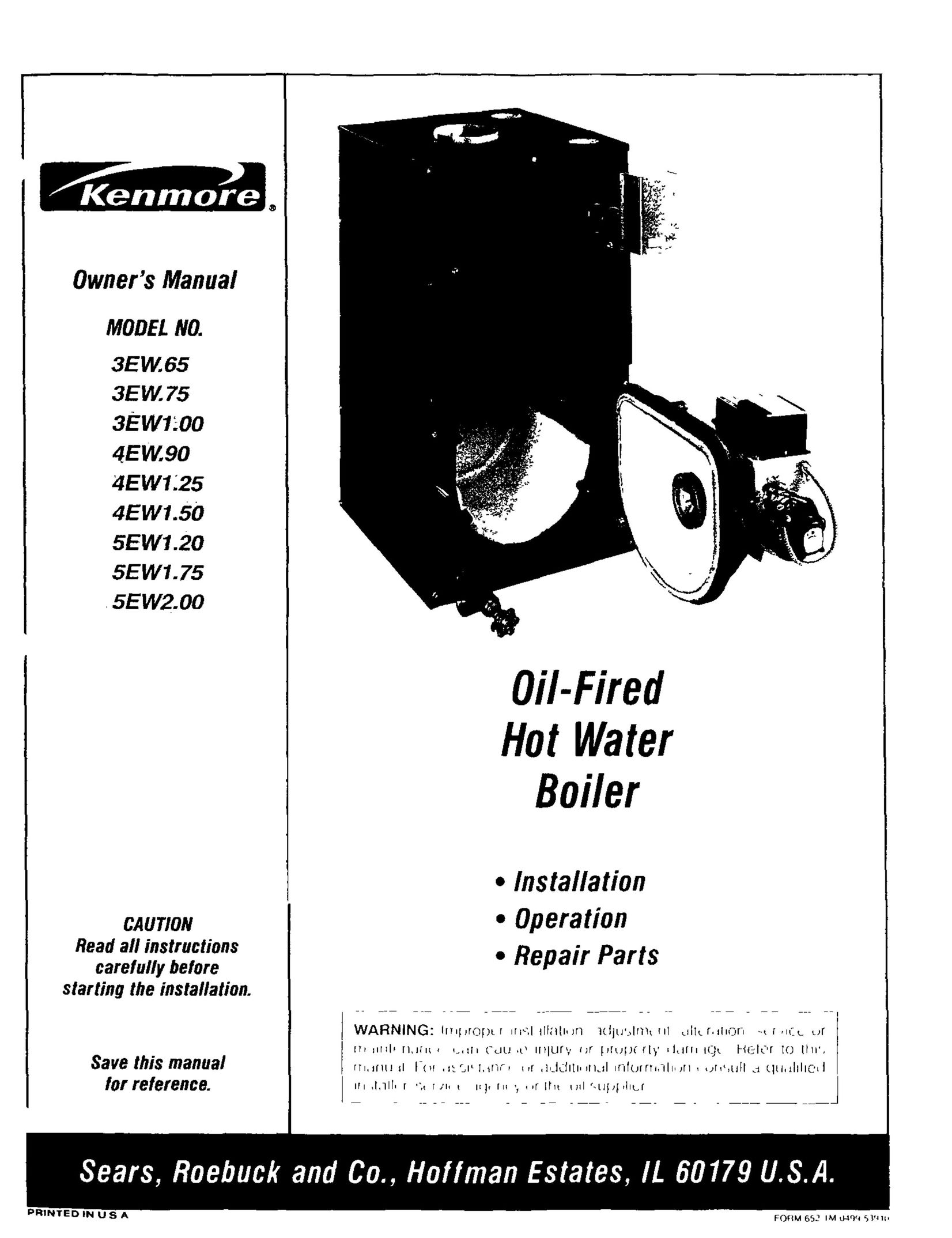 Kenmore 3EW.75 Boiler User Manual