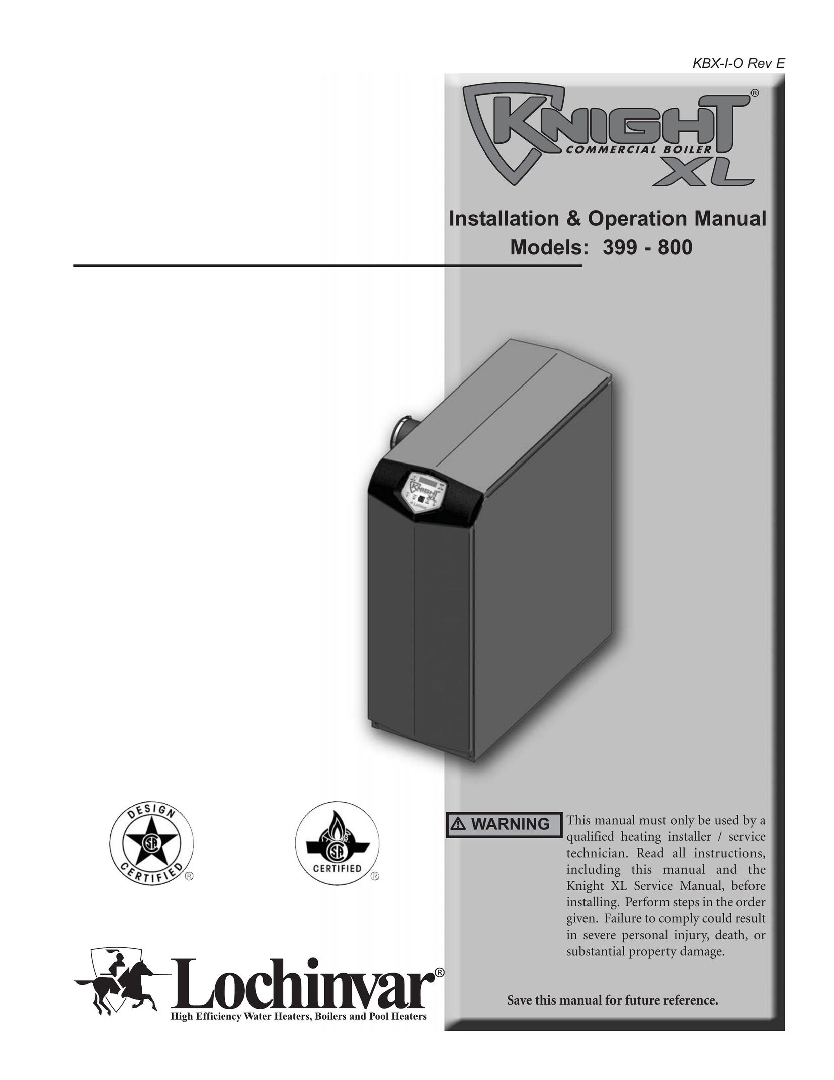 Lochinvar 399 - 800 Boiler User Manual