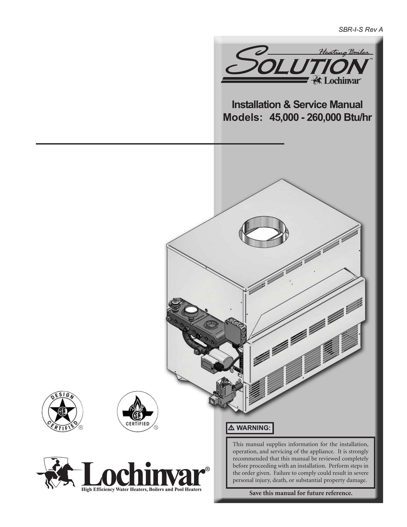Lochinvar 45 Boiler User Manual