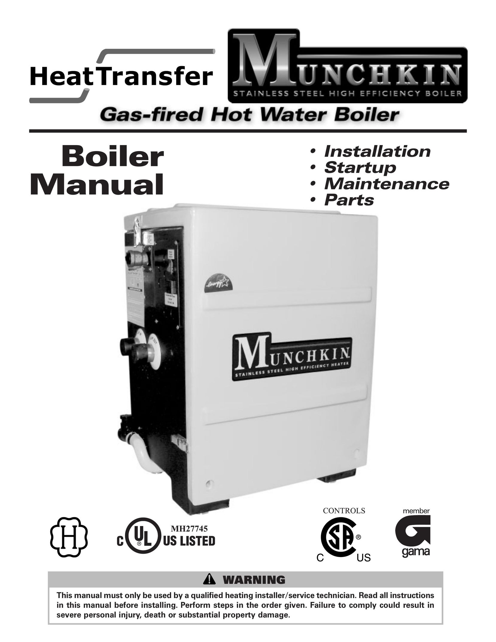Munchkin Gas-Fired Hot Water Boiler Boiler User Manual