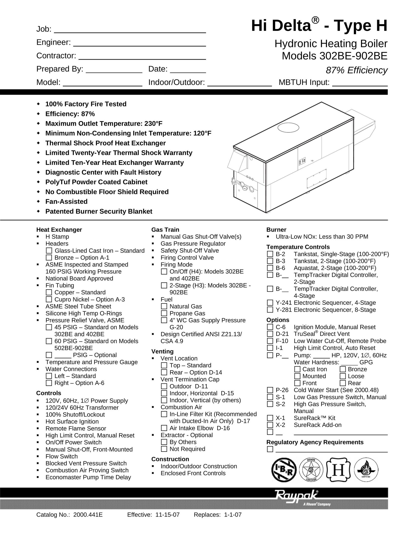 Raypak 302BE-902BE Boiler User Manual