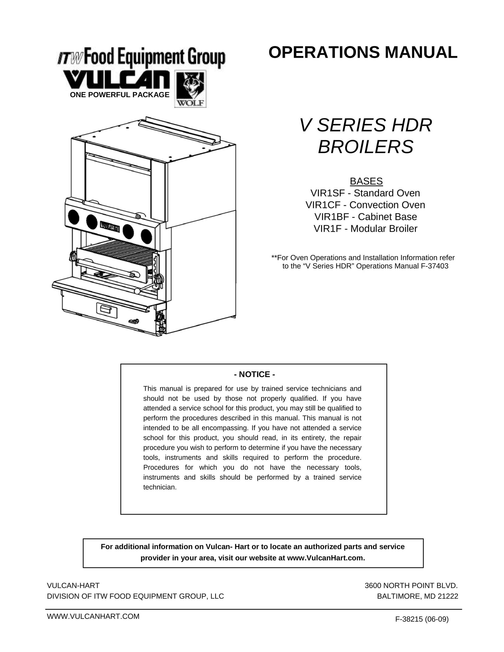 Vulcan-Hart VIR1BF Boiler User Manual