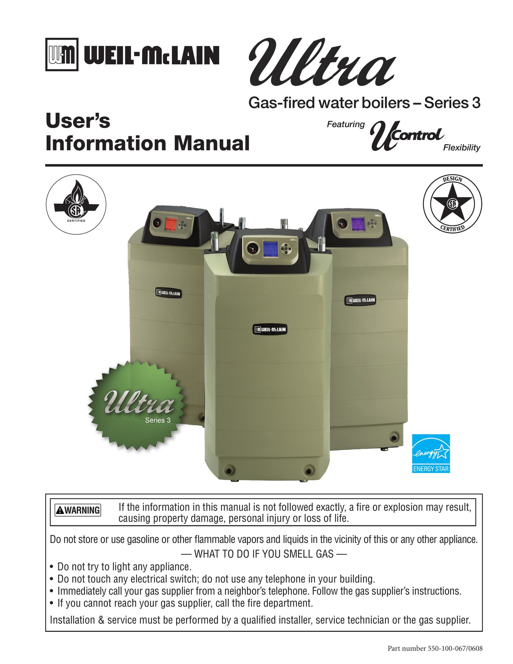 Weil-McLain 550-100-067/0608 Boiler User Manual