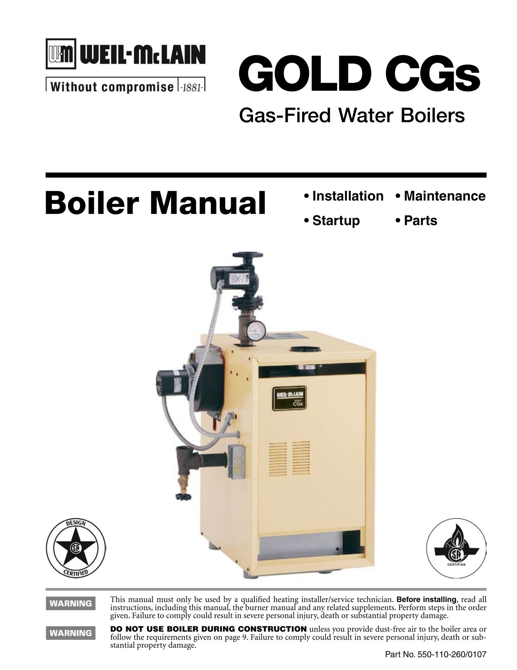 Weil-McLain 550-110-260/0107 Boiler User Manual