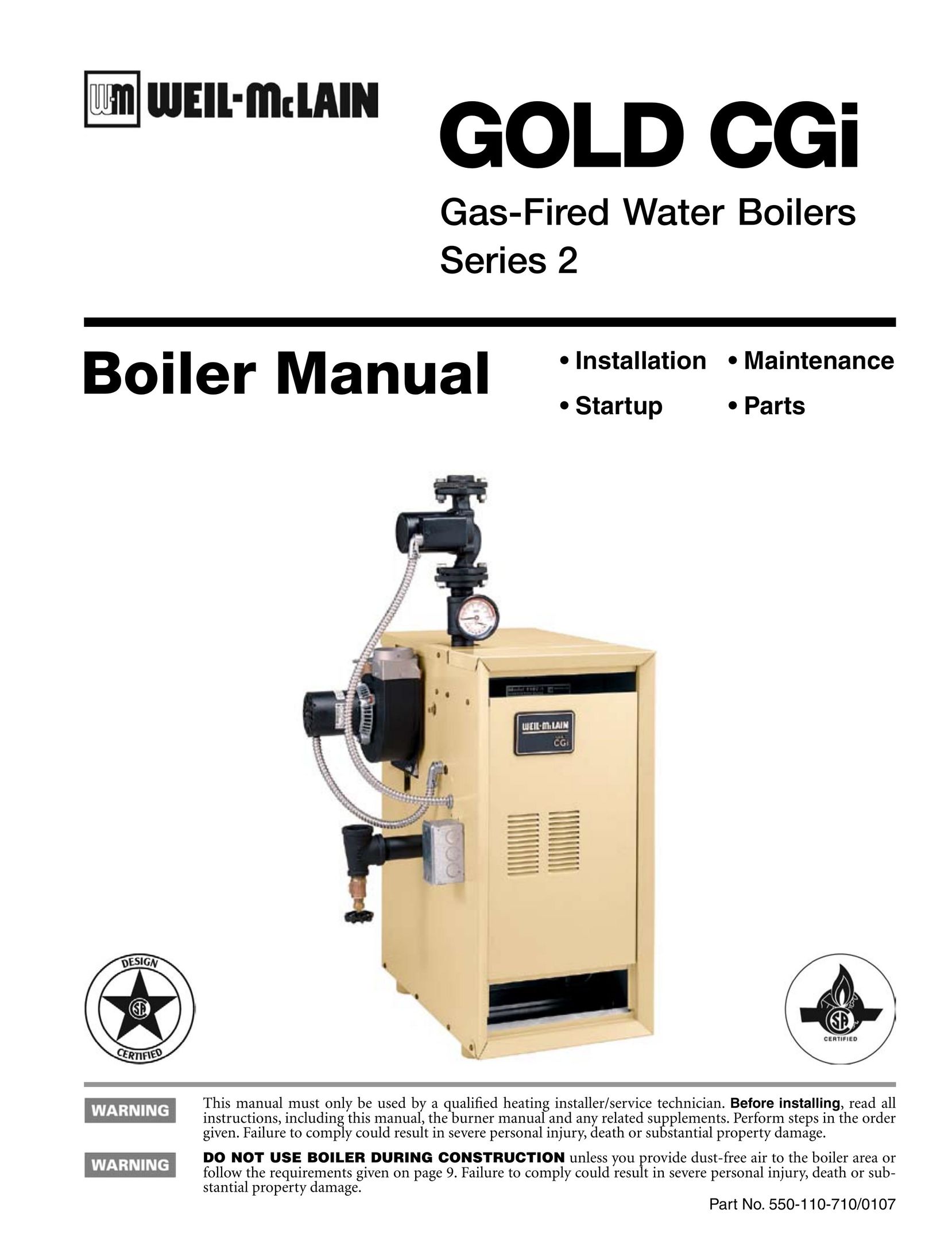 Weil-McLain 550-110-710/0107 Boiler User Manual