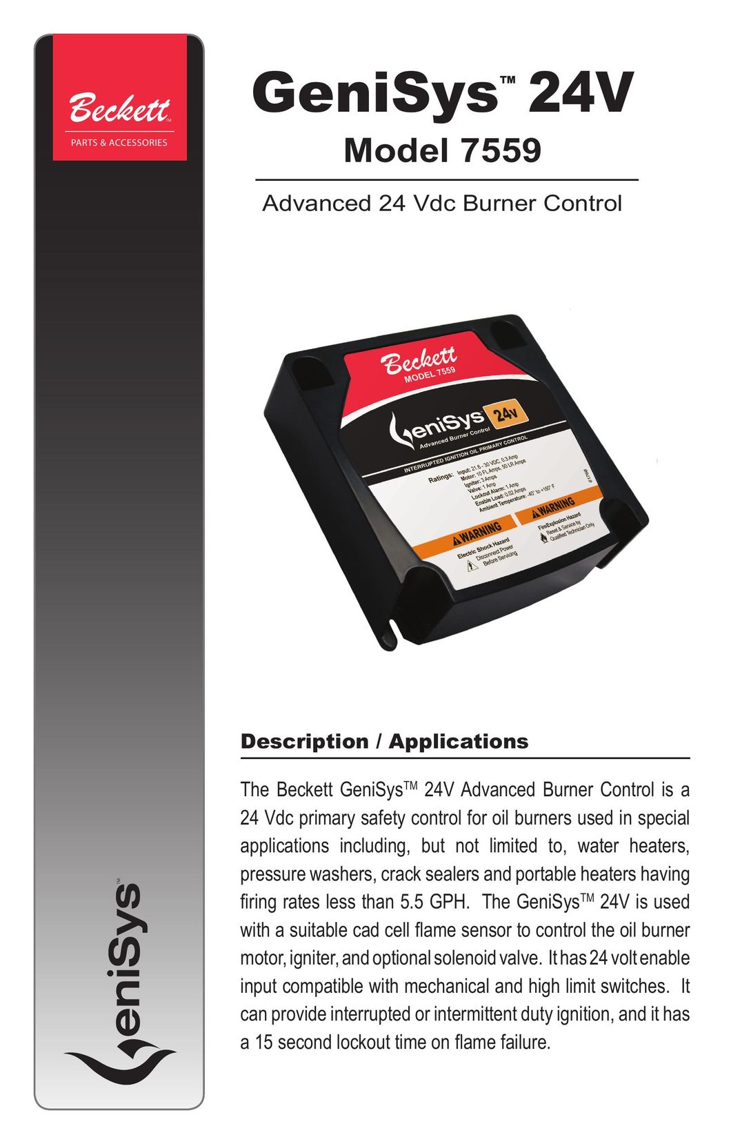 Beckett 7559 Burner User Manual
