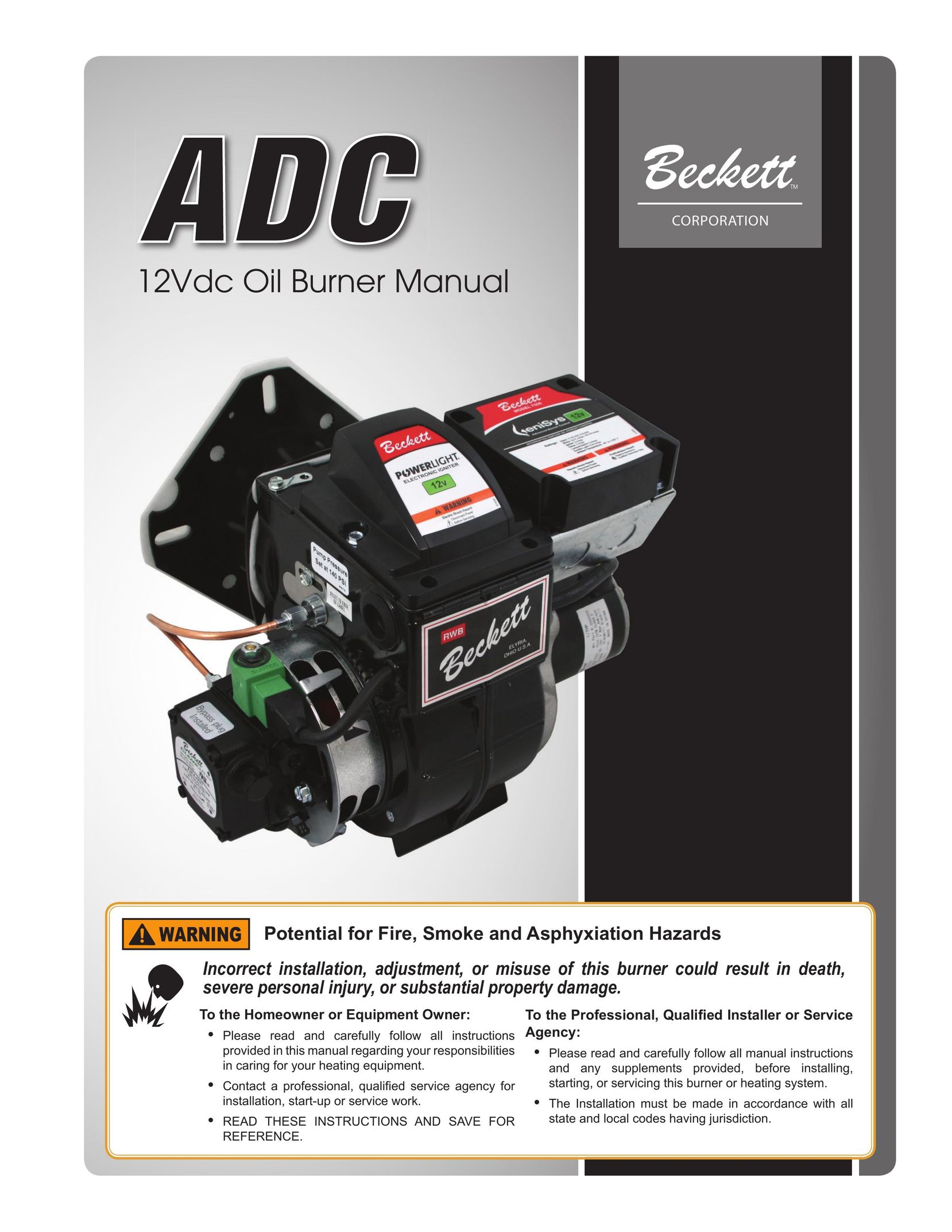 Beckett ADC Burner User Manual