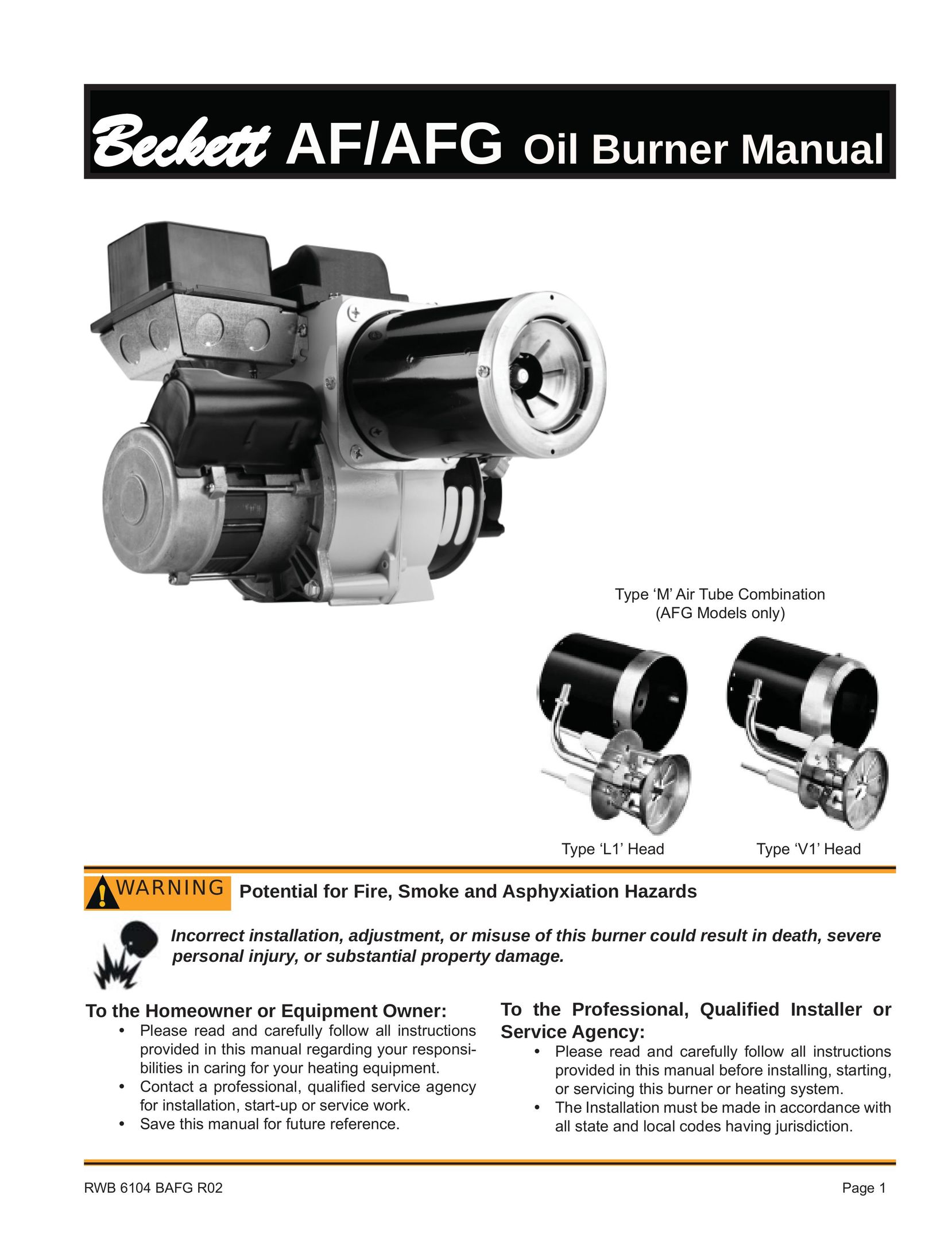 Beckett AF Burner User Manual