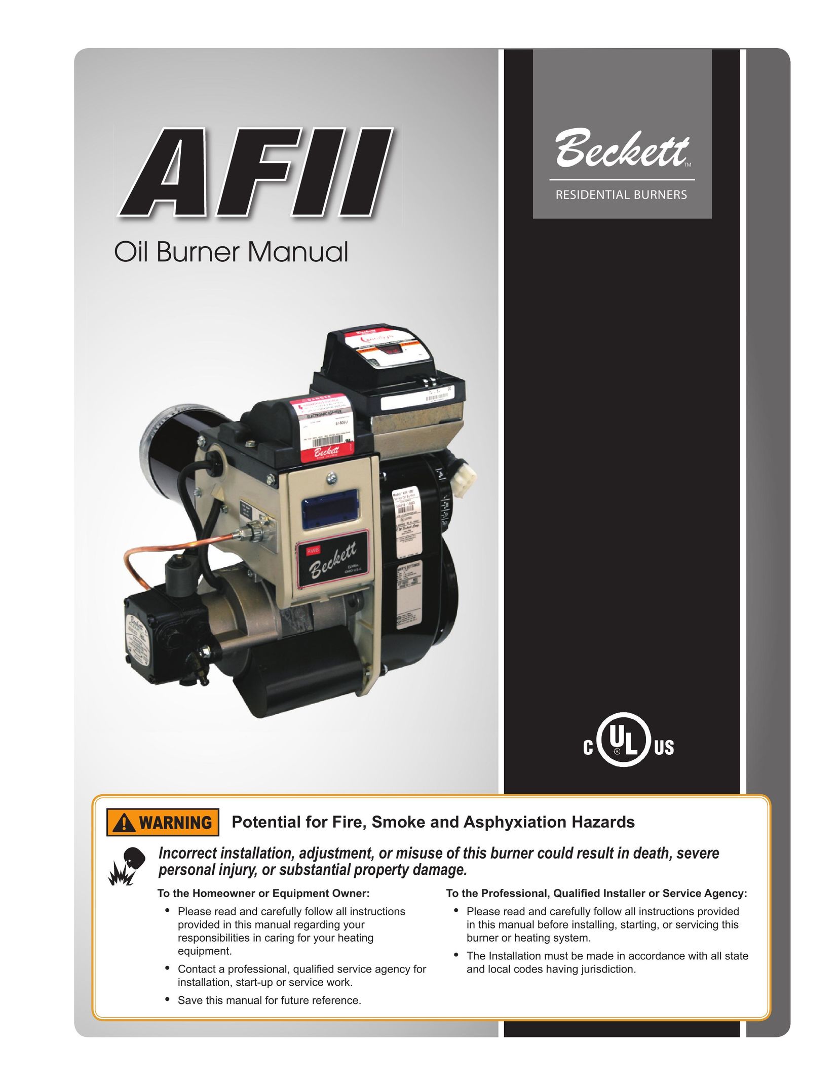 Beckett AFII Burner User Manual