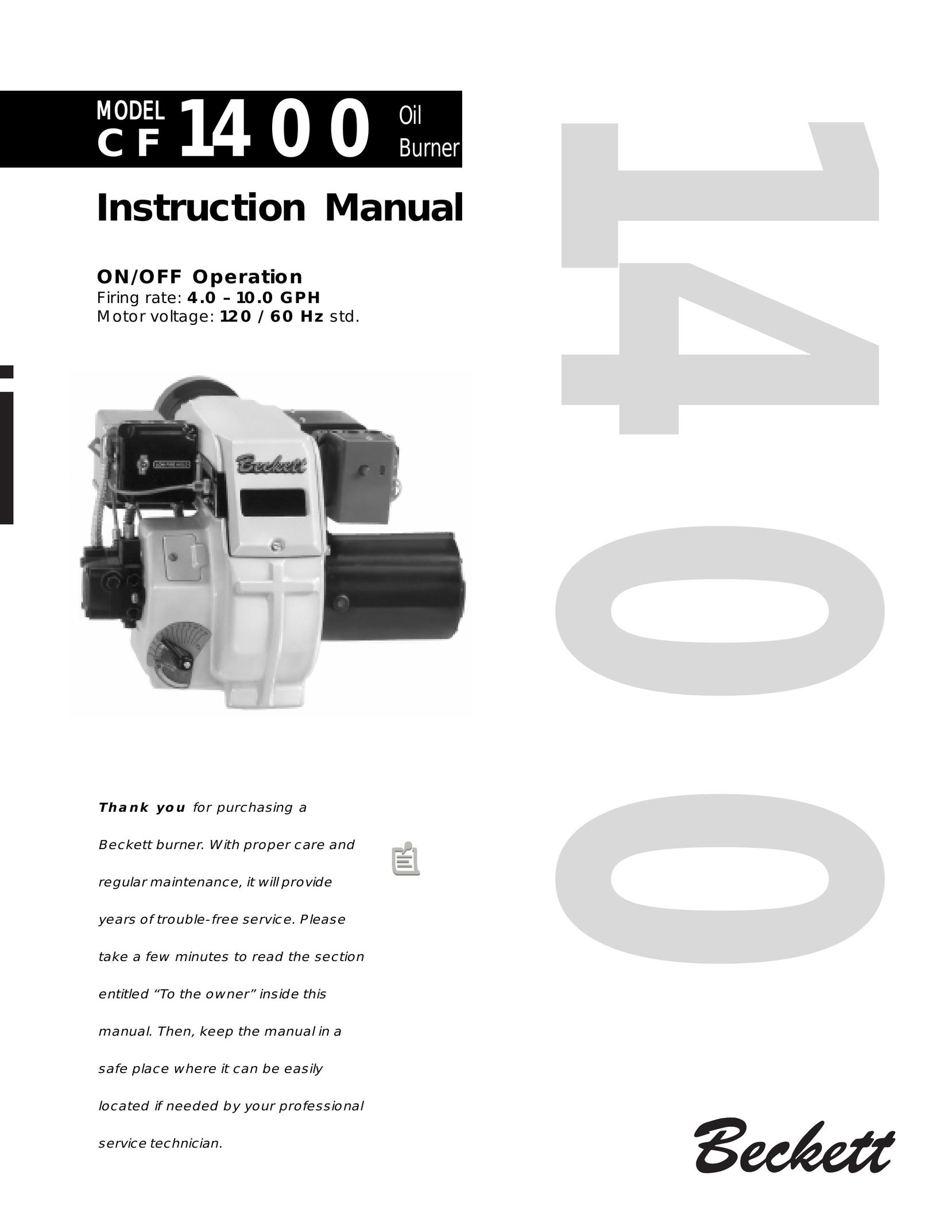 Beckett CF 1400 Burner User Manual