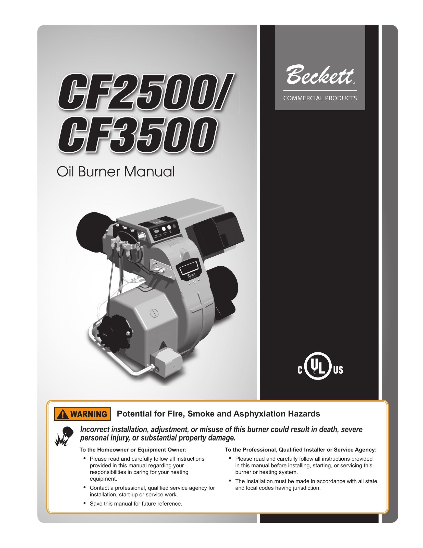Beckett CF2500 Burner User Manual
