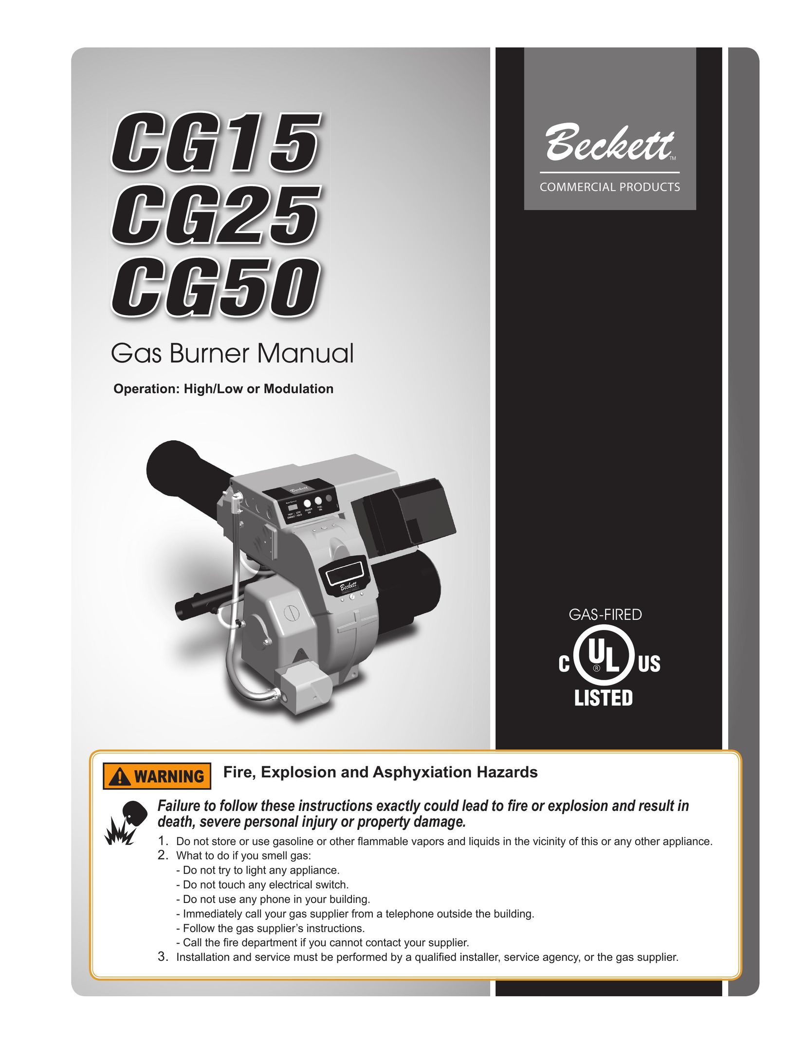 Beckett CG15 Burner User Manual