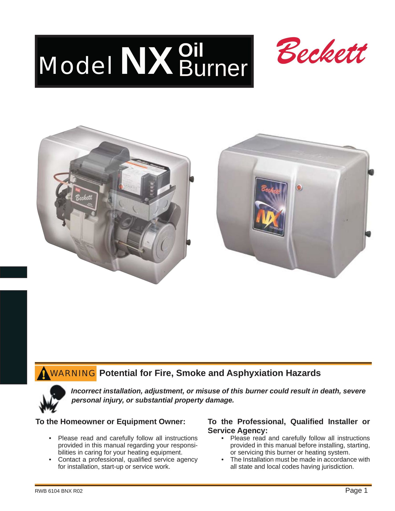Beckett NX Burner User Manual