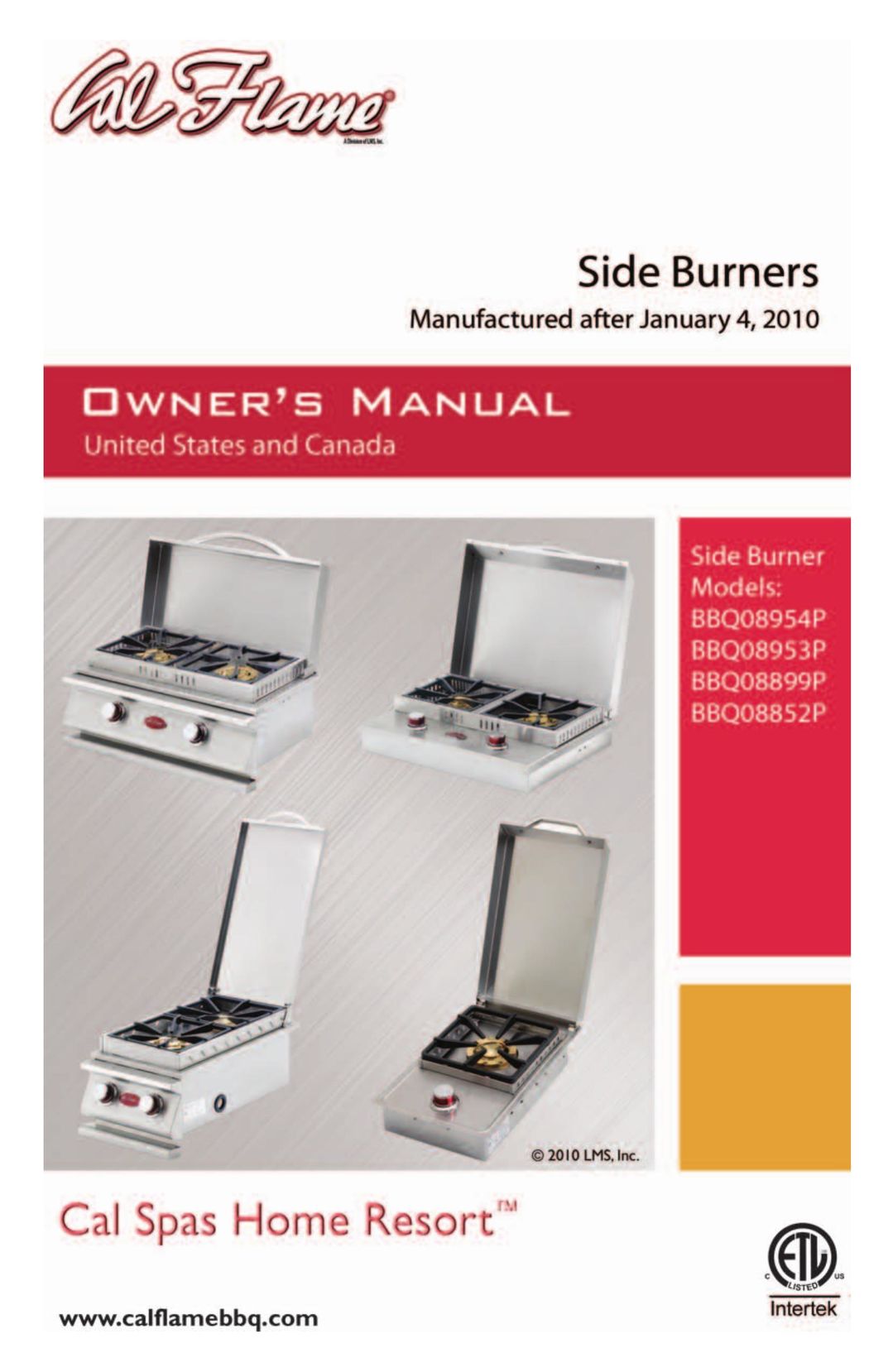 Cal Flame BBQ08852P Burner User Manual