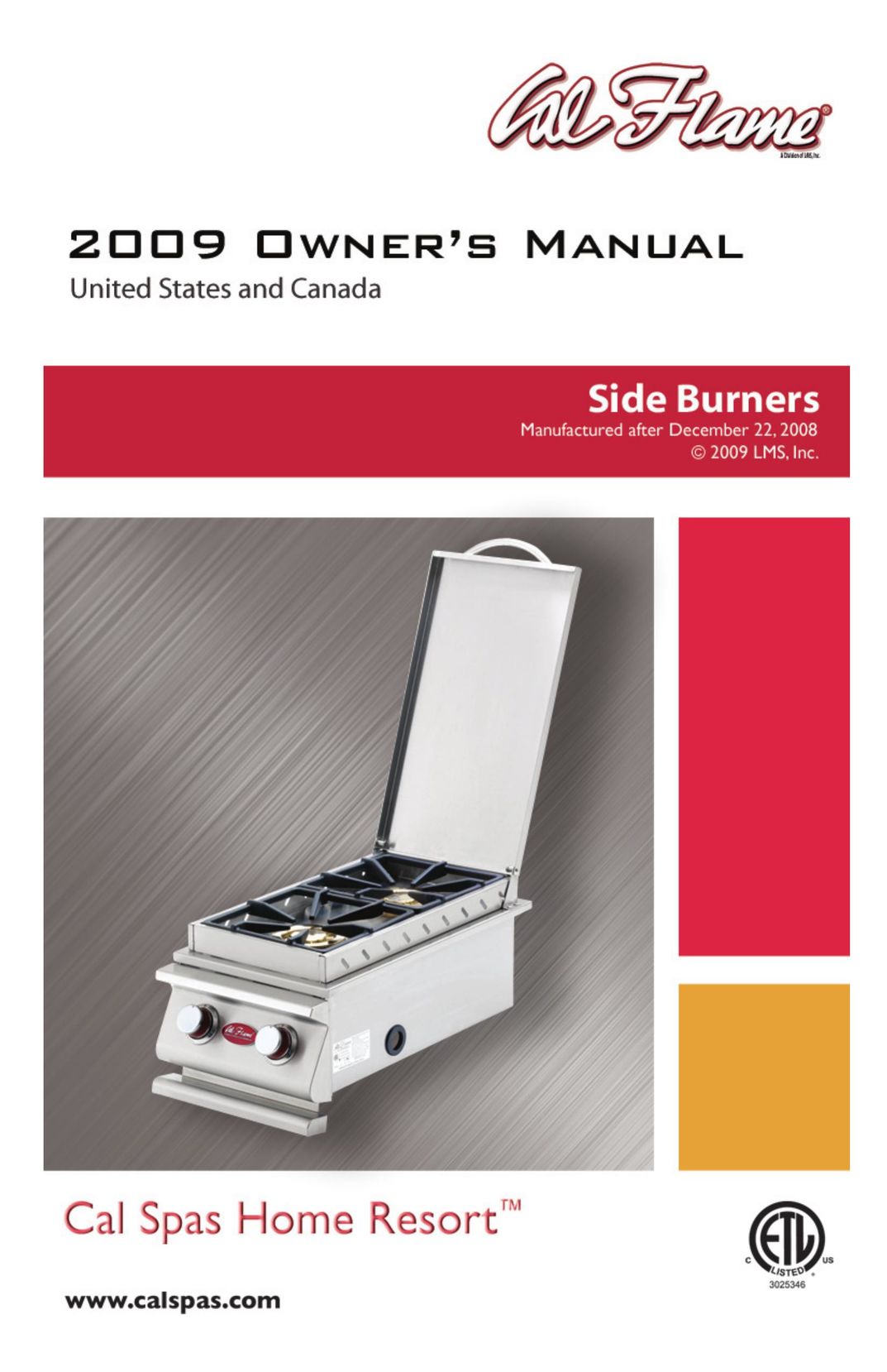 Cal Flame LTR20091082 Burner User Manual