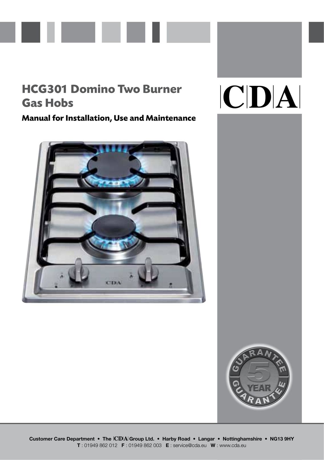 CDA HCG301 Burner User Manual