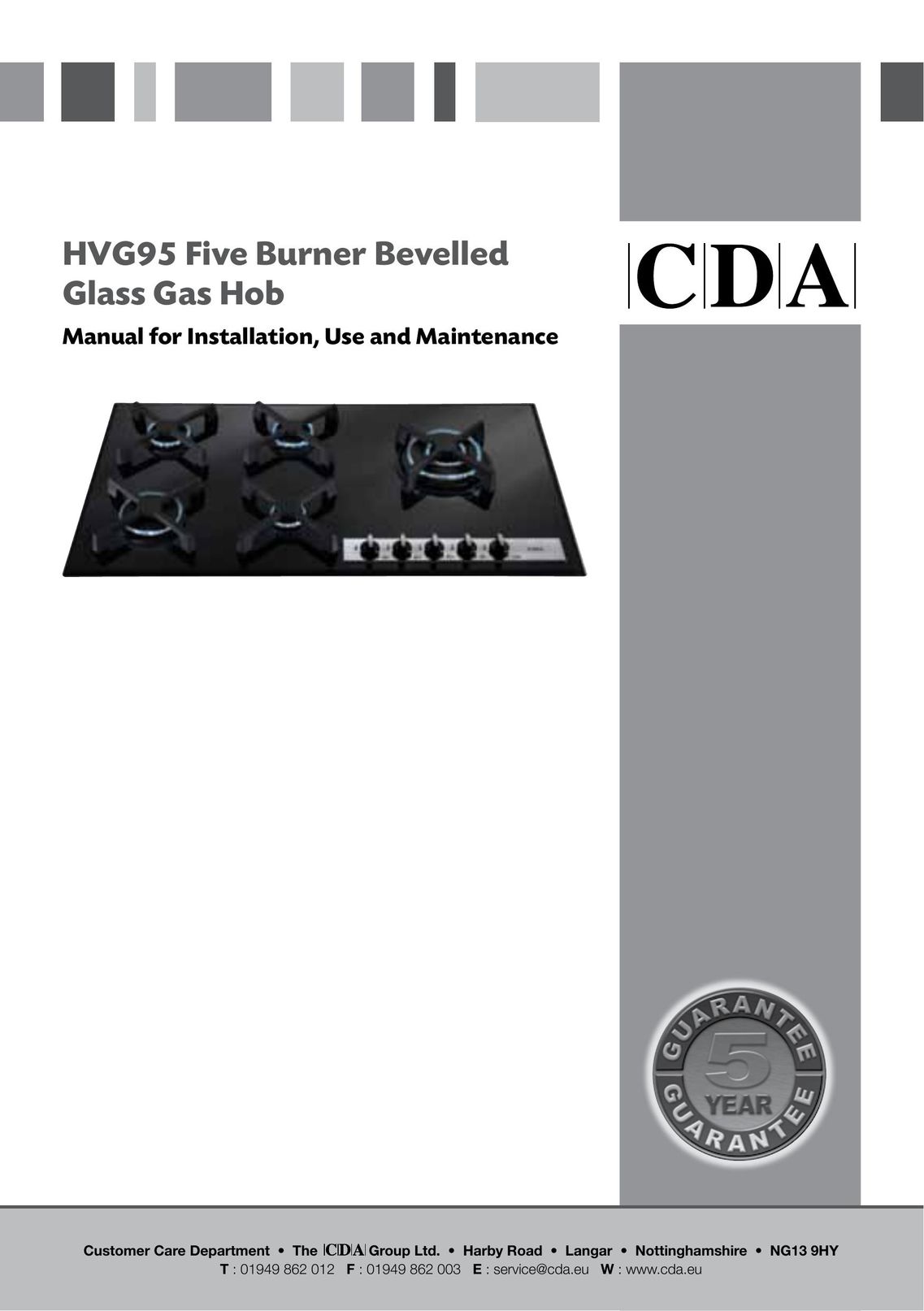 CDA HVG95 Burner User Manual