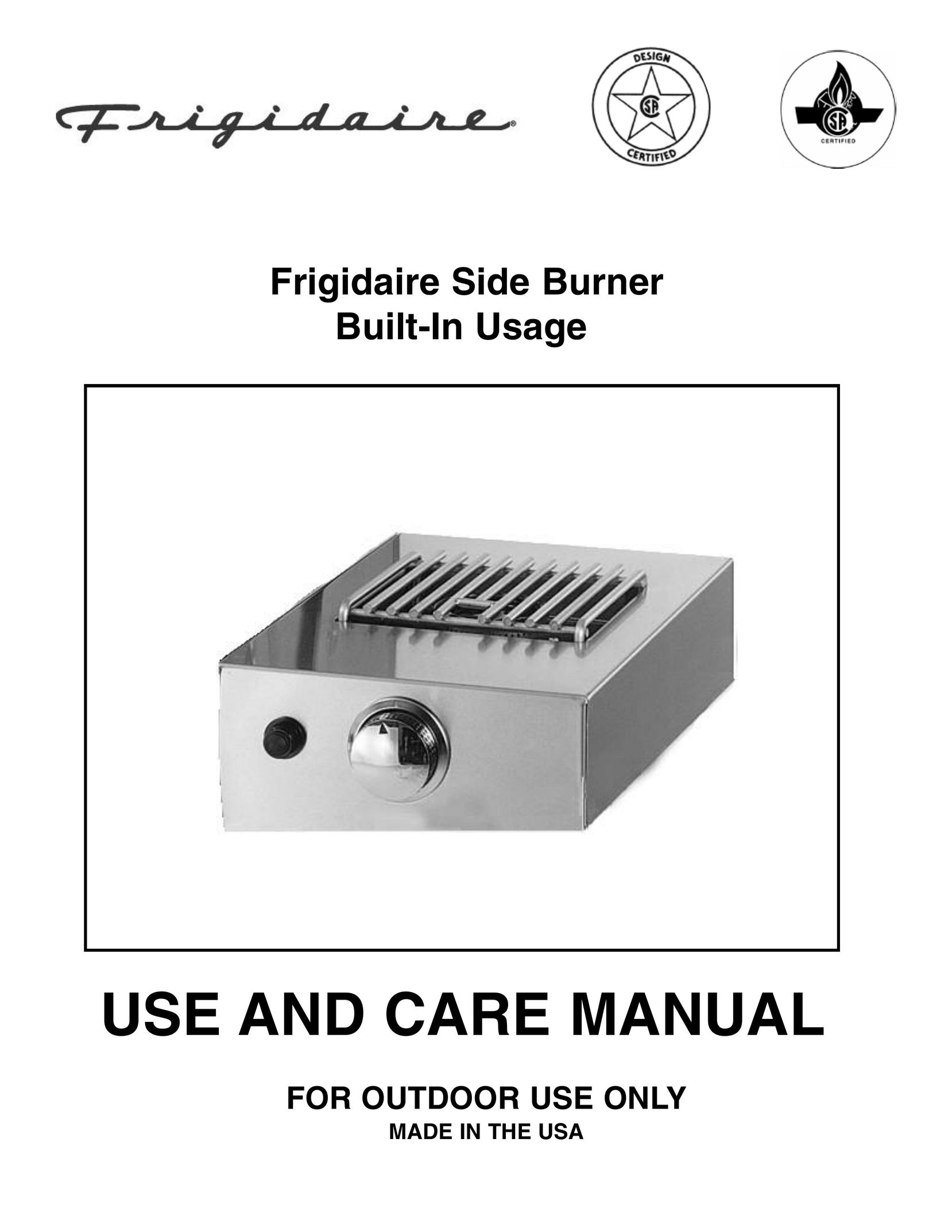 Frigidaire Side Burner Burner User Manual